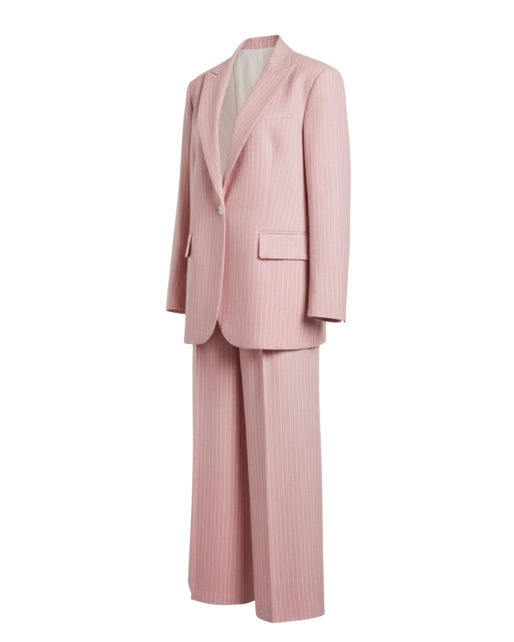 Tailory baby pink oversized suit set side view