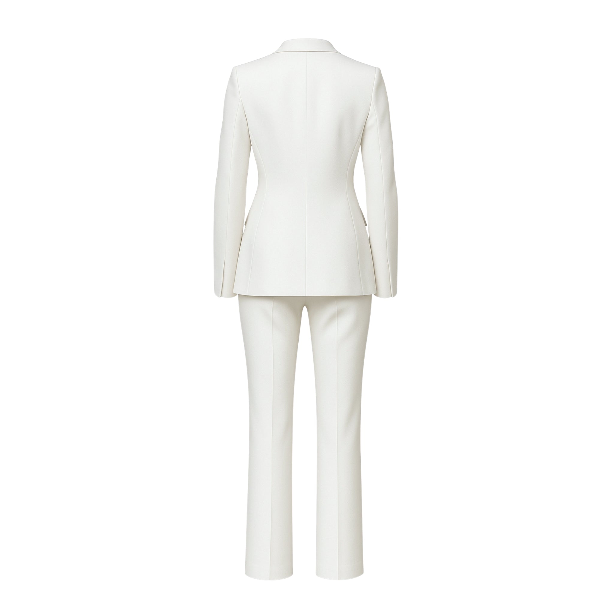 Tailory classic white feminine fit wool suit back view