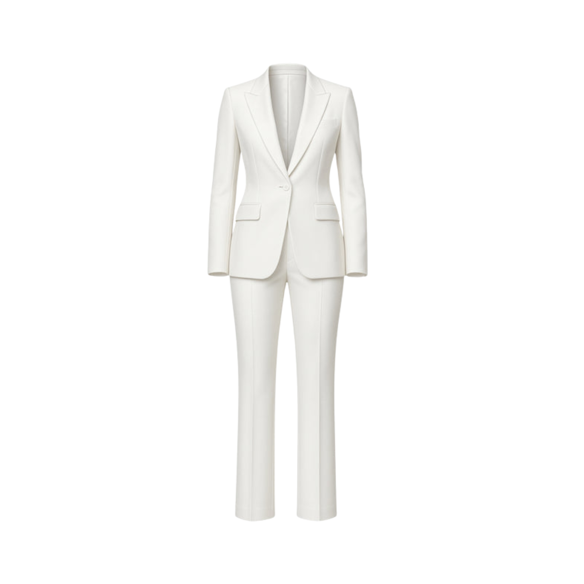 Tailory classic white feminine fit wool suit front view