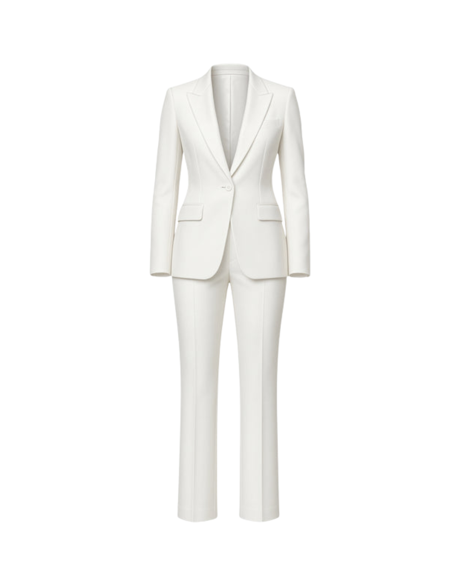 Tailory classic white feminine fit wool suit front view
