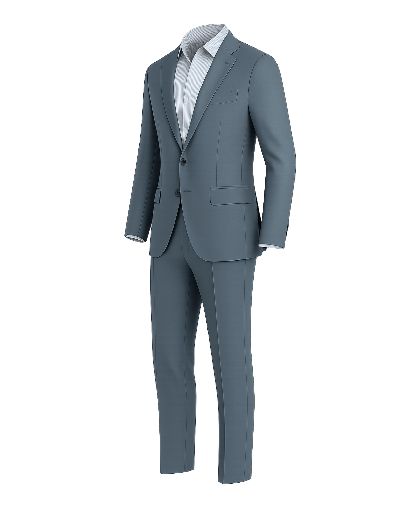 Tailory steel gray silk blend two-button suit side view