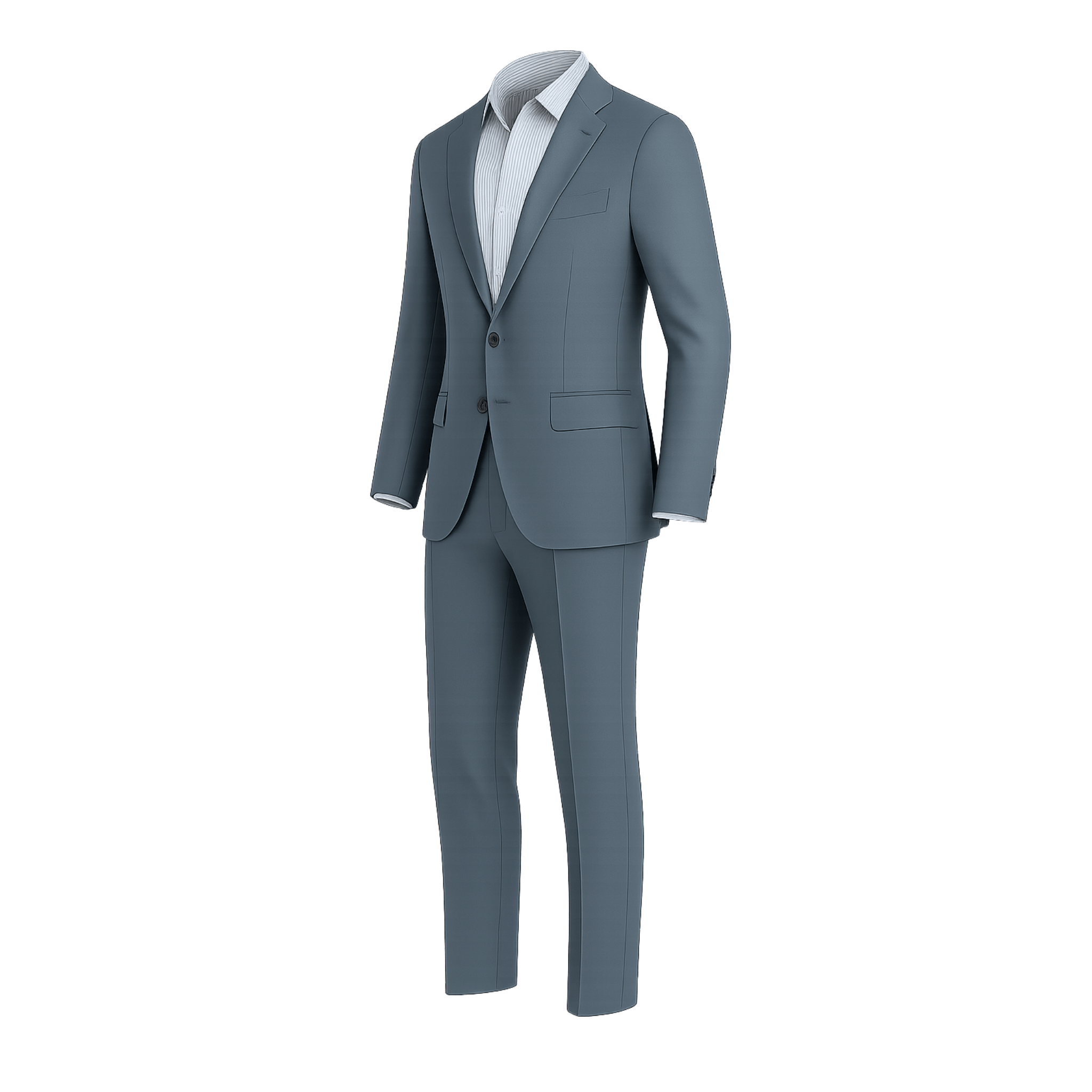 Tailory steel gray silk blend two-button suit side view