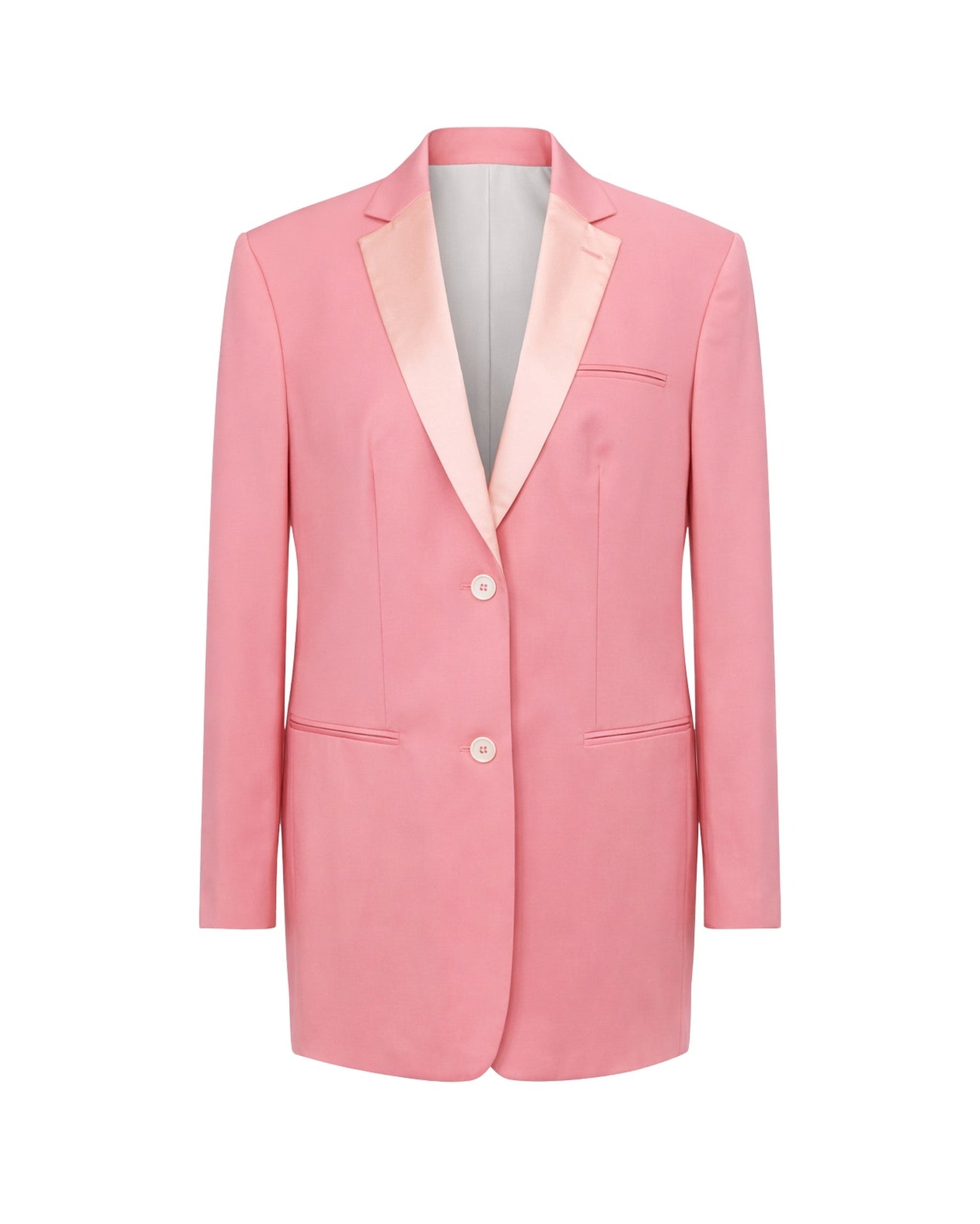 Tailory pink satin-lapel tailored blazer front view