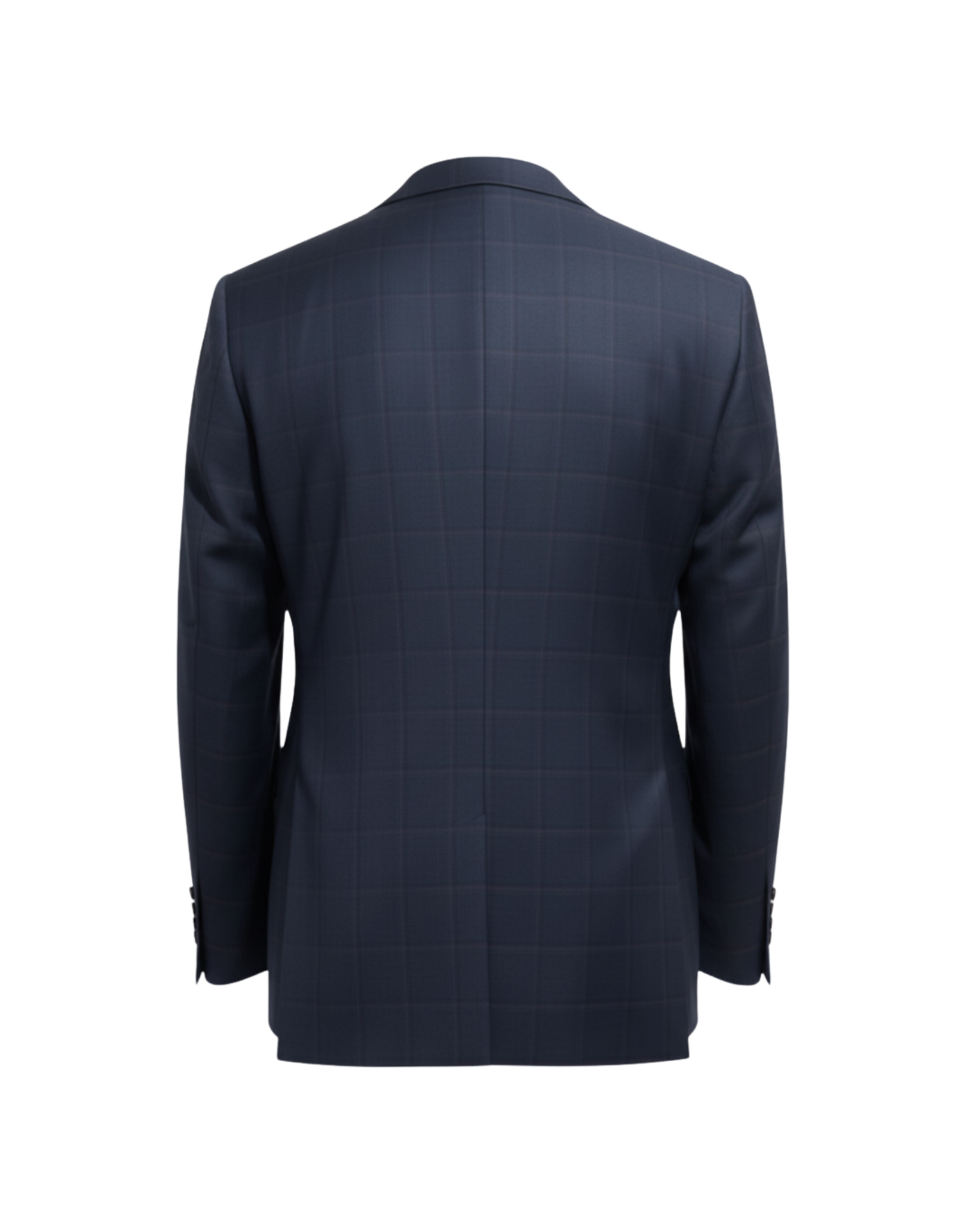 Tailory navy checkered tailored jacket back view