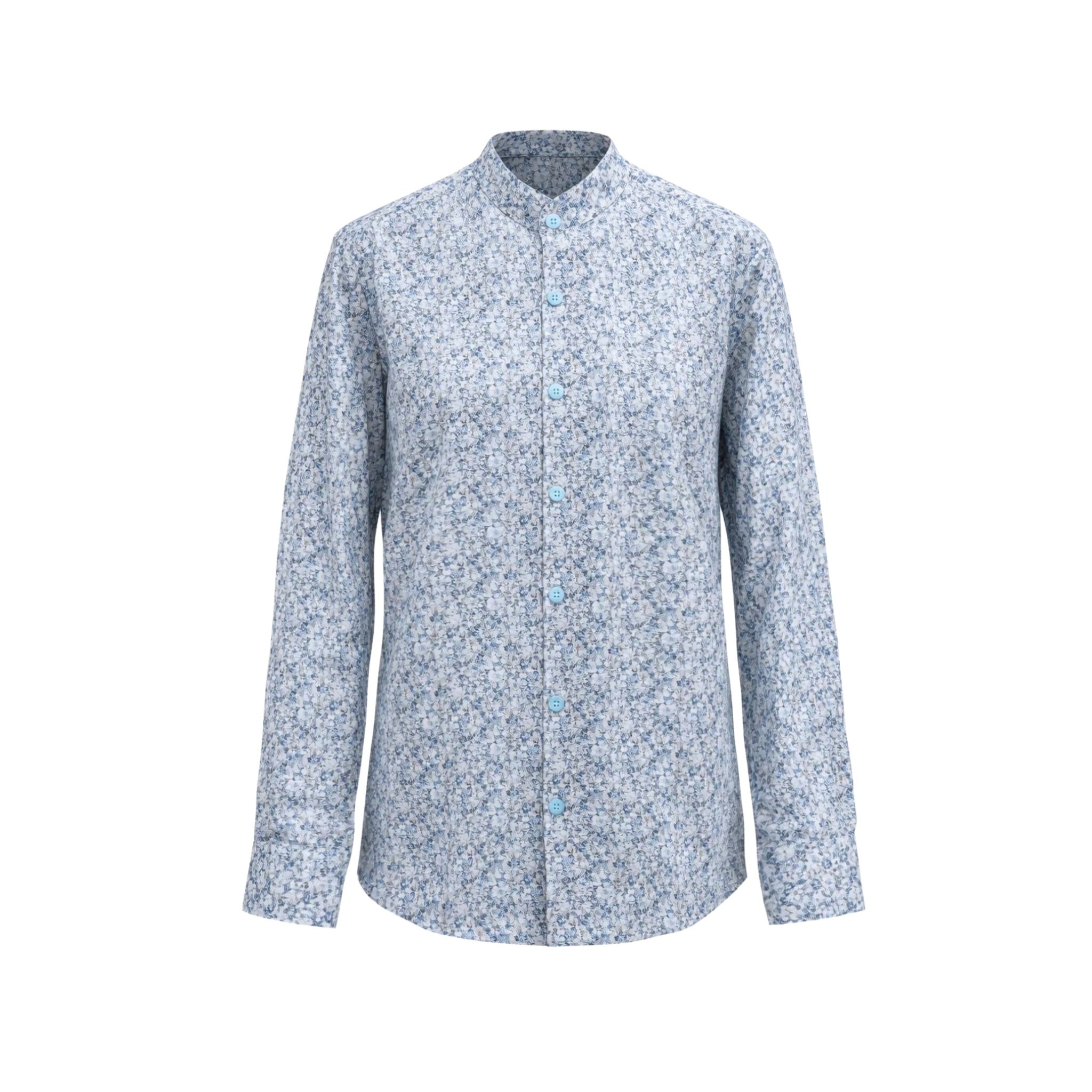 Tailory blue floral tailored shirt front view