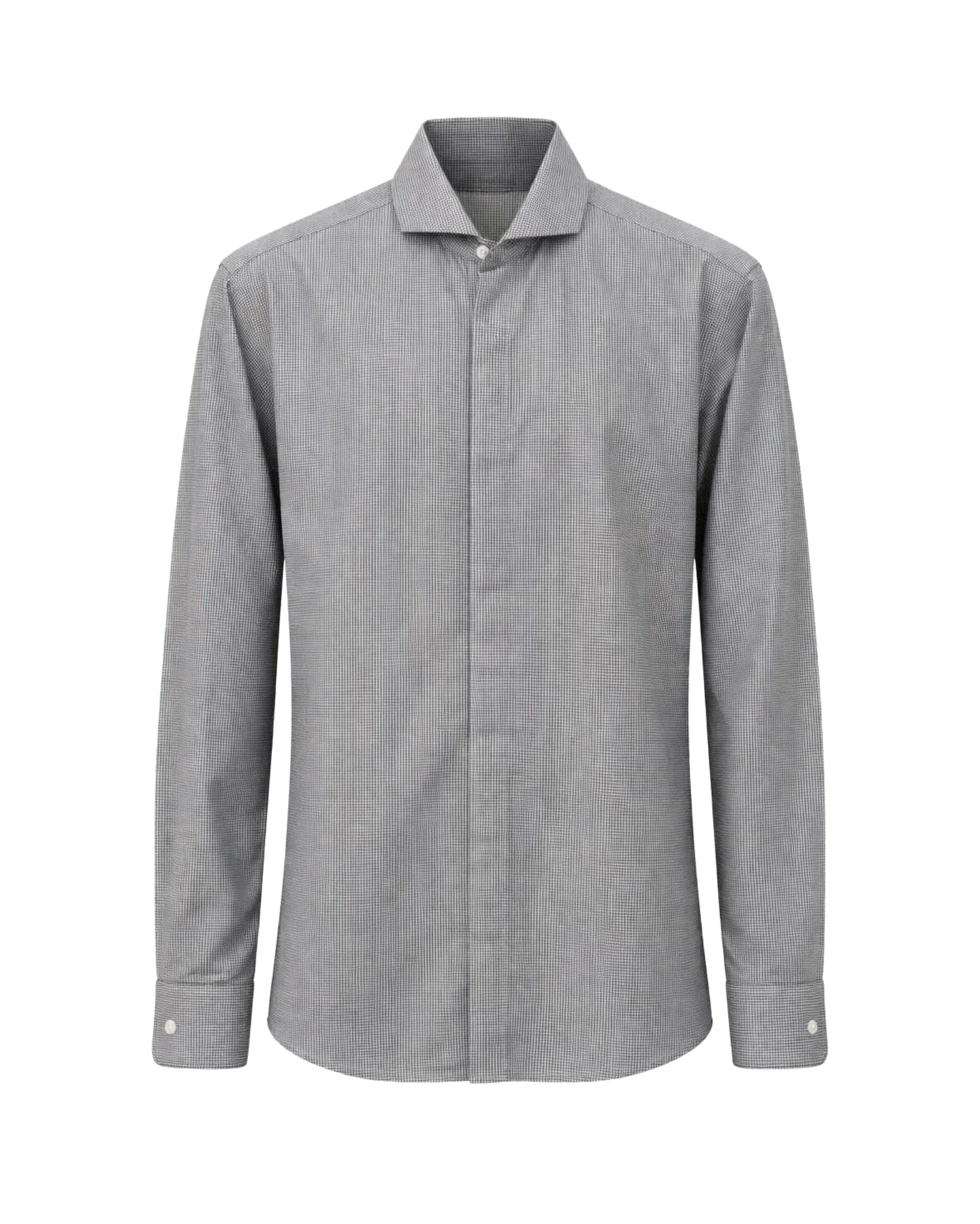 Tailory grey houndstooth tailored shirt front view