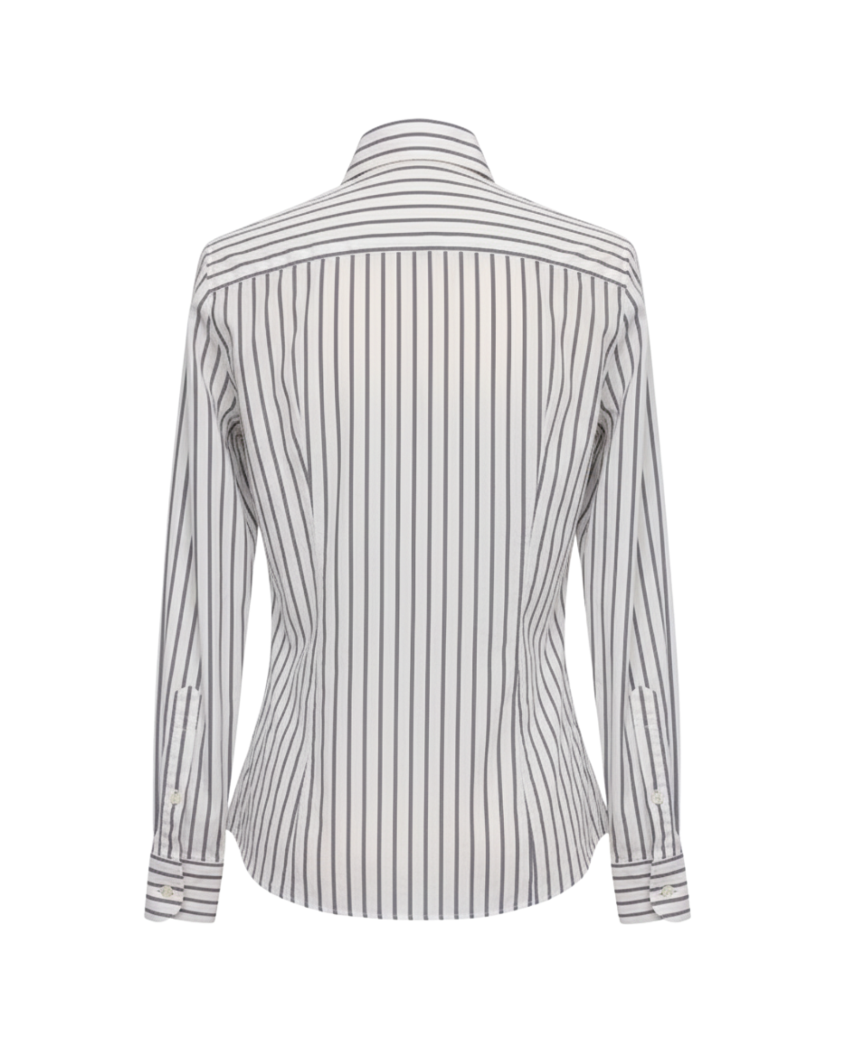 Tailory white and grey vertical-stripe tailored shirt back view