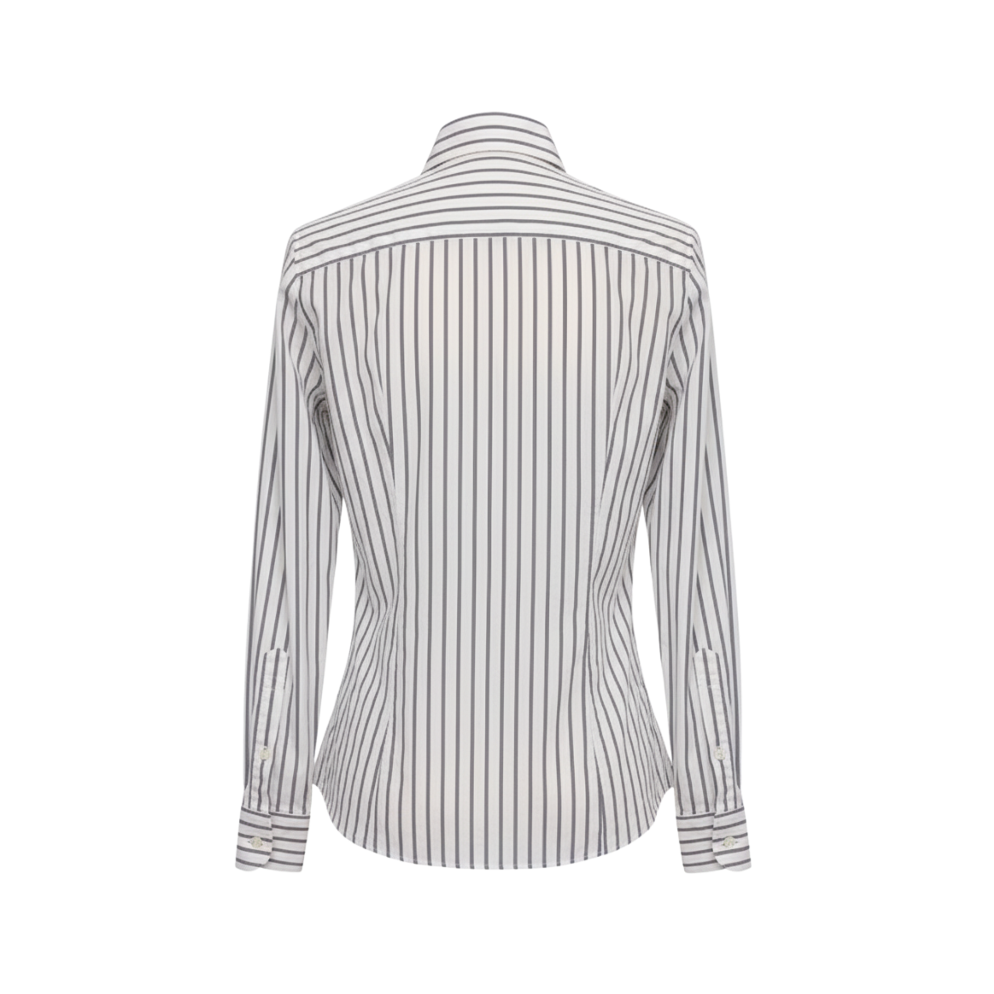 Tailory white and grey vertical-stripe tailored shirt back view