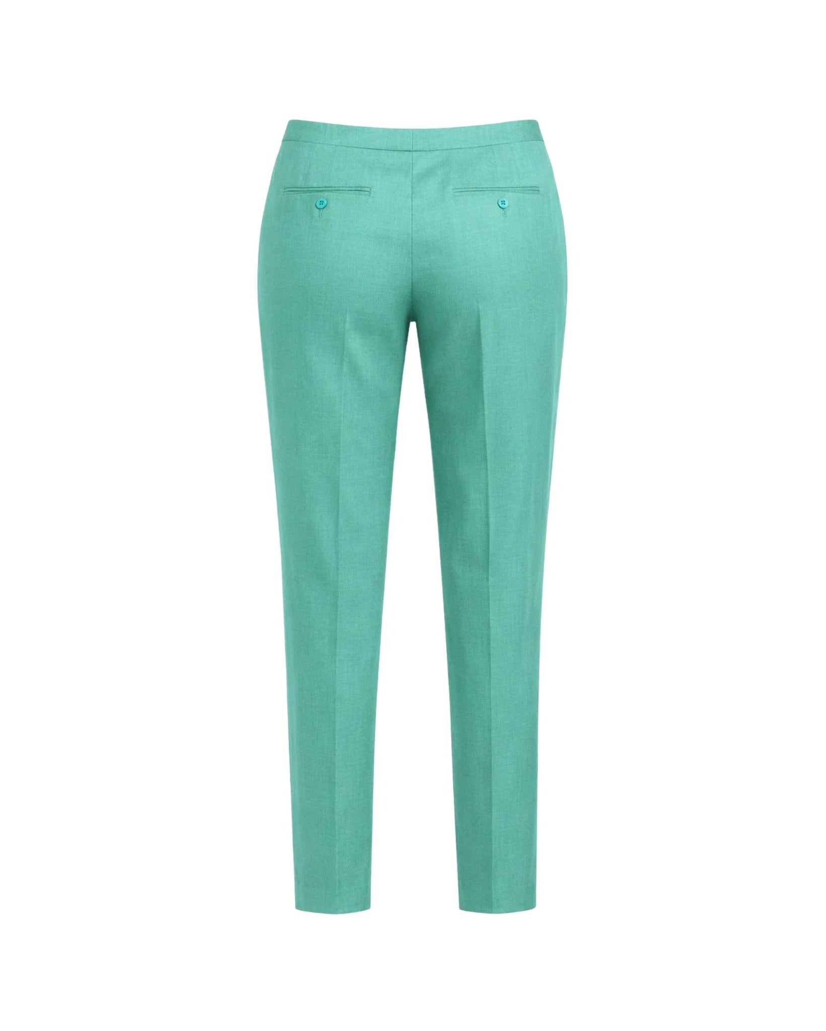 Tailory sea green tailored trousers back view