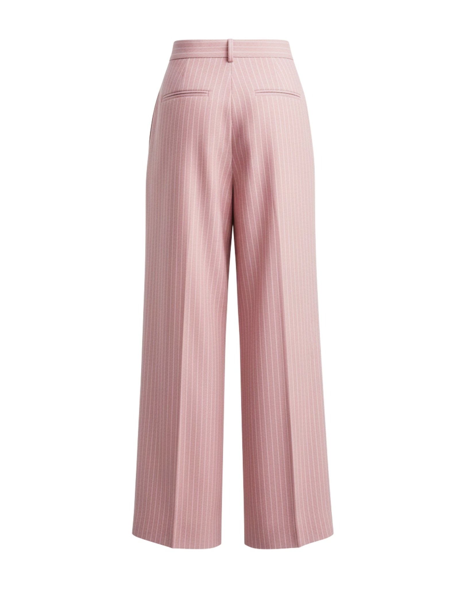 Tailory baby pink wide-leg trousers back view