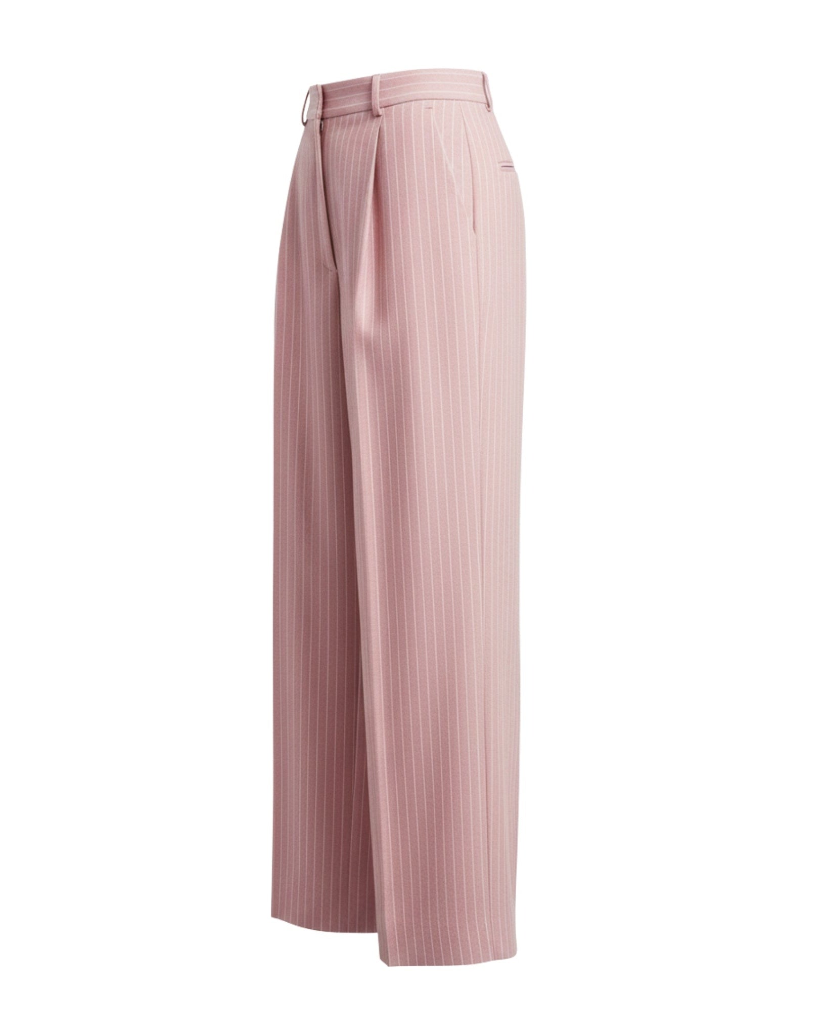Tailory baby pink wide-leg trousers side view