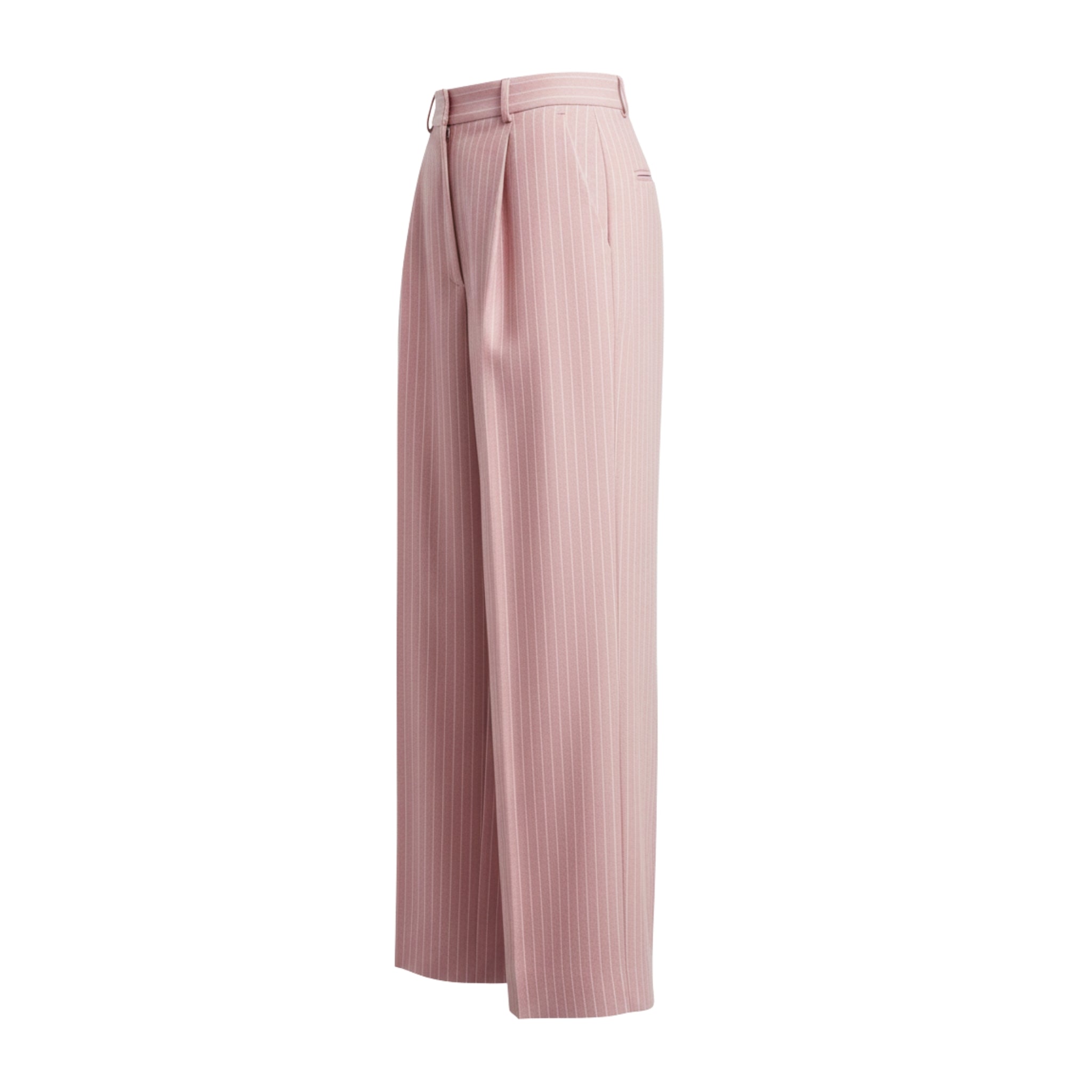 Tailory baby pink wide-leg trousers side view