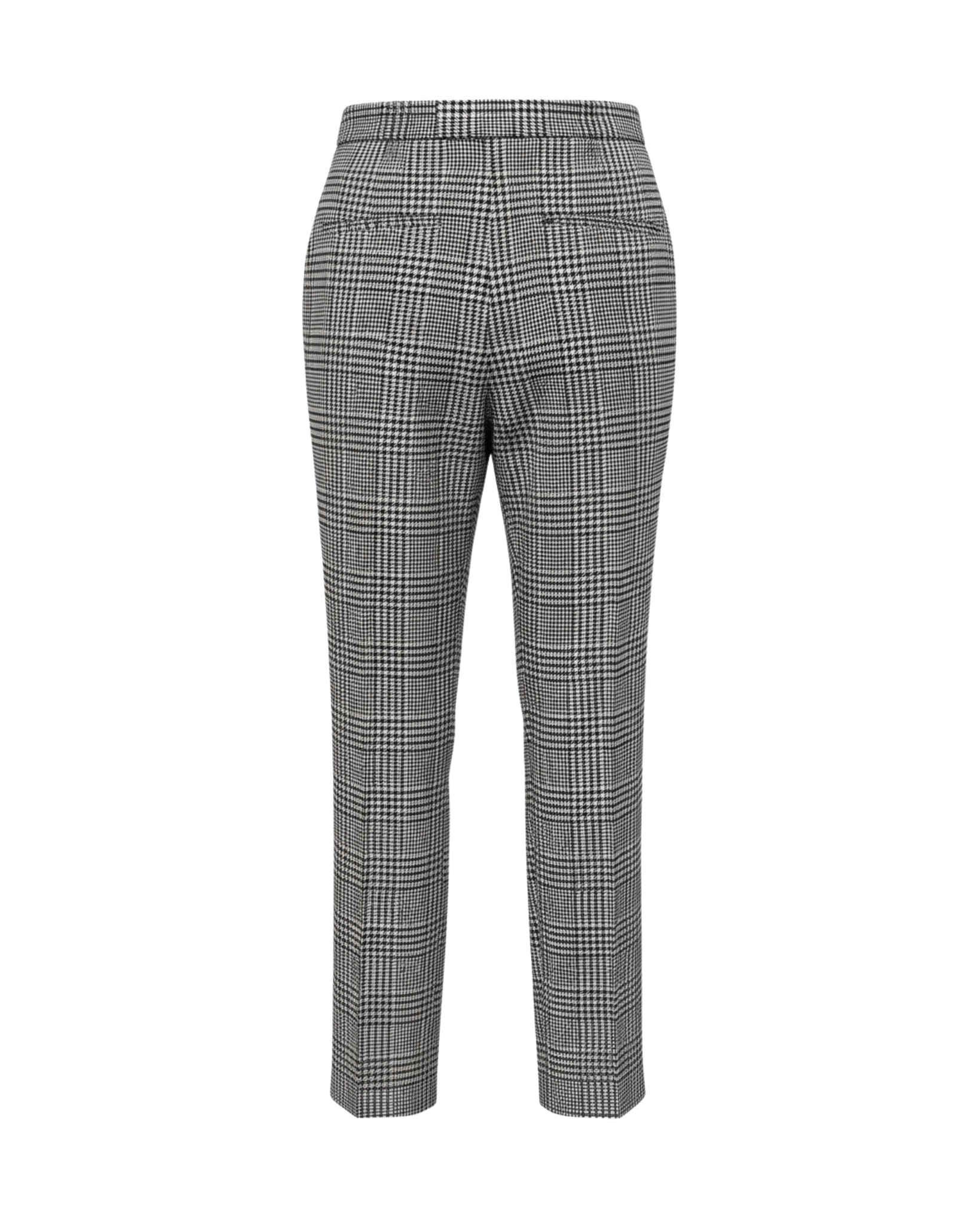 Tailory black/white glen plaid cropped trousers back view