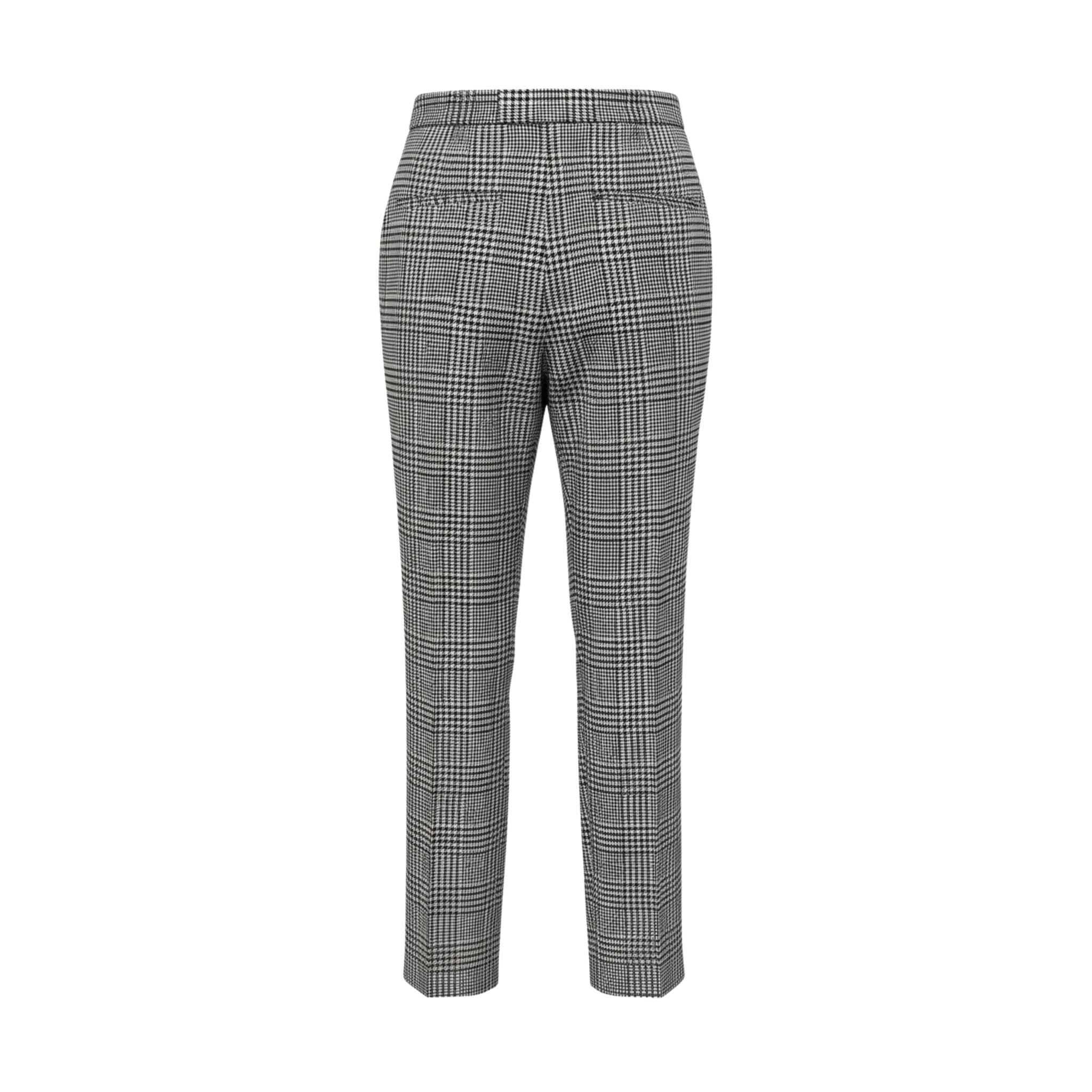 Tailory black/white glen plaid cropped trousers back view