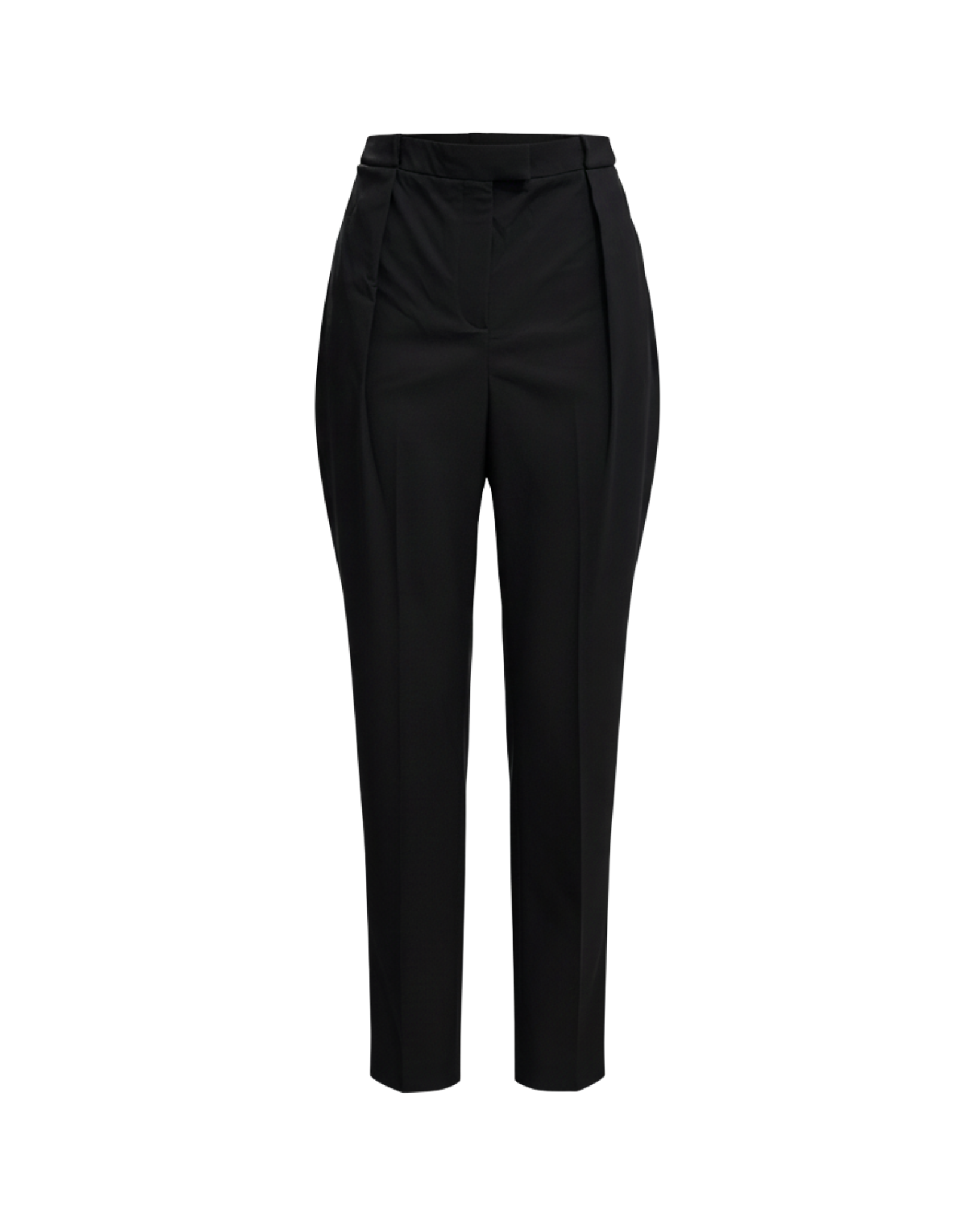Tailory black high-waist pleated trousers front view