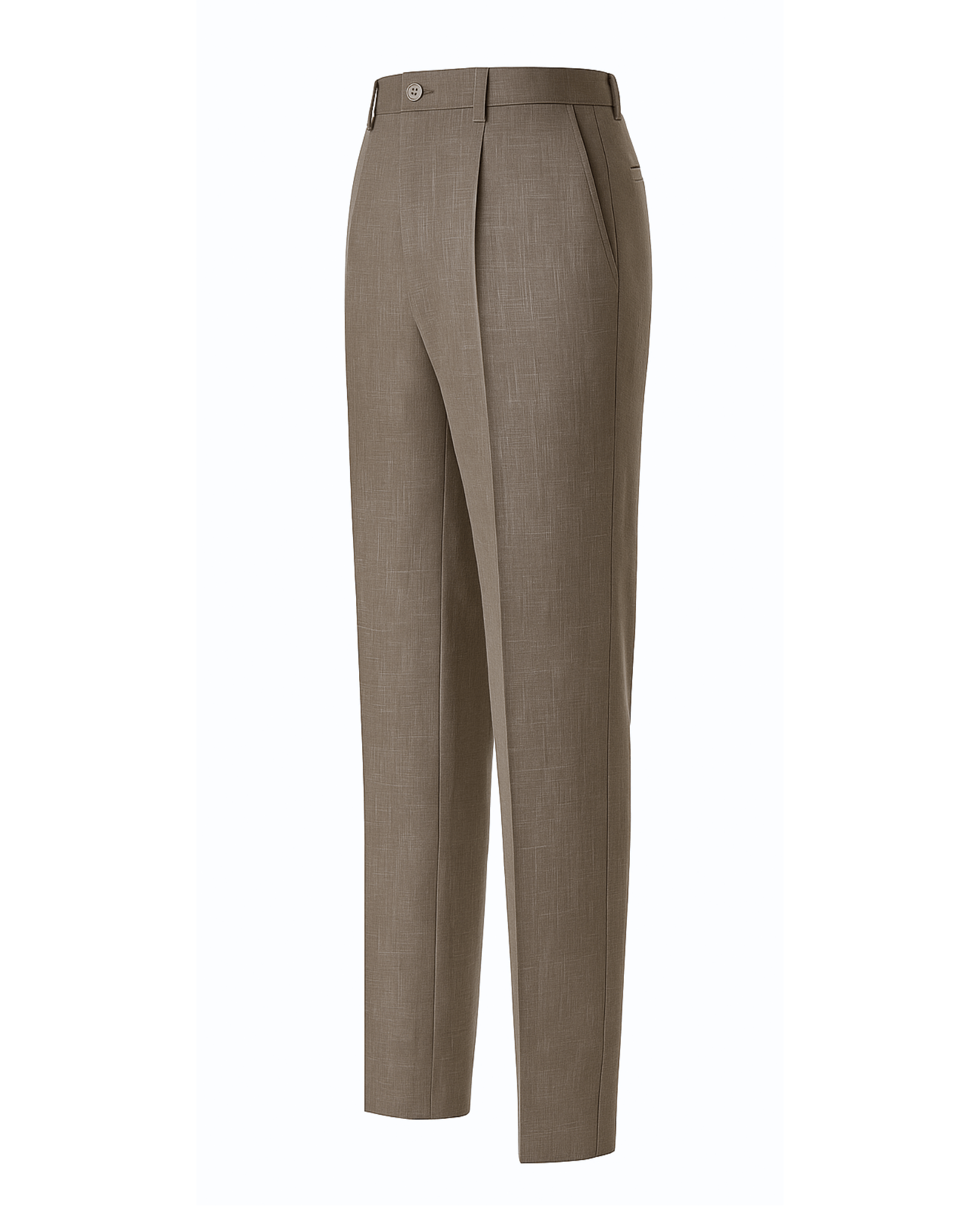 Tailory brown Loro Piana cropped trousers mid-high waist side view
