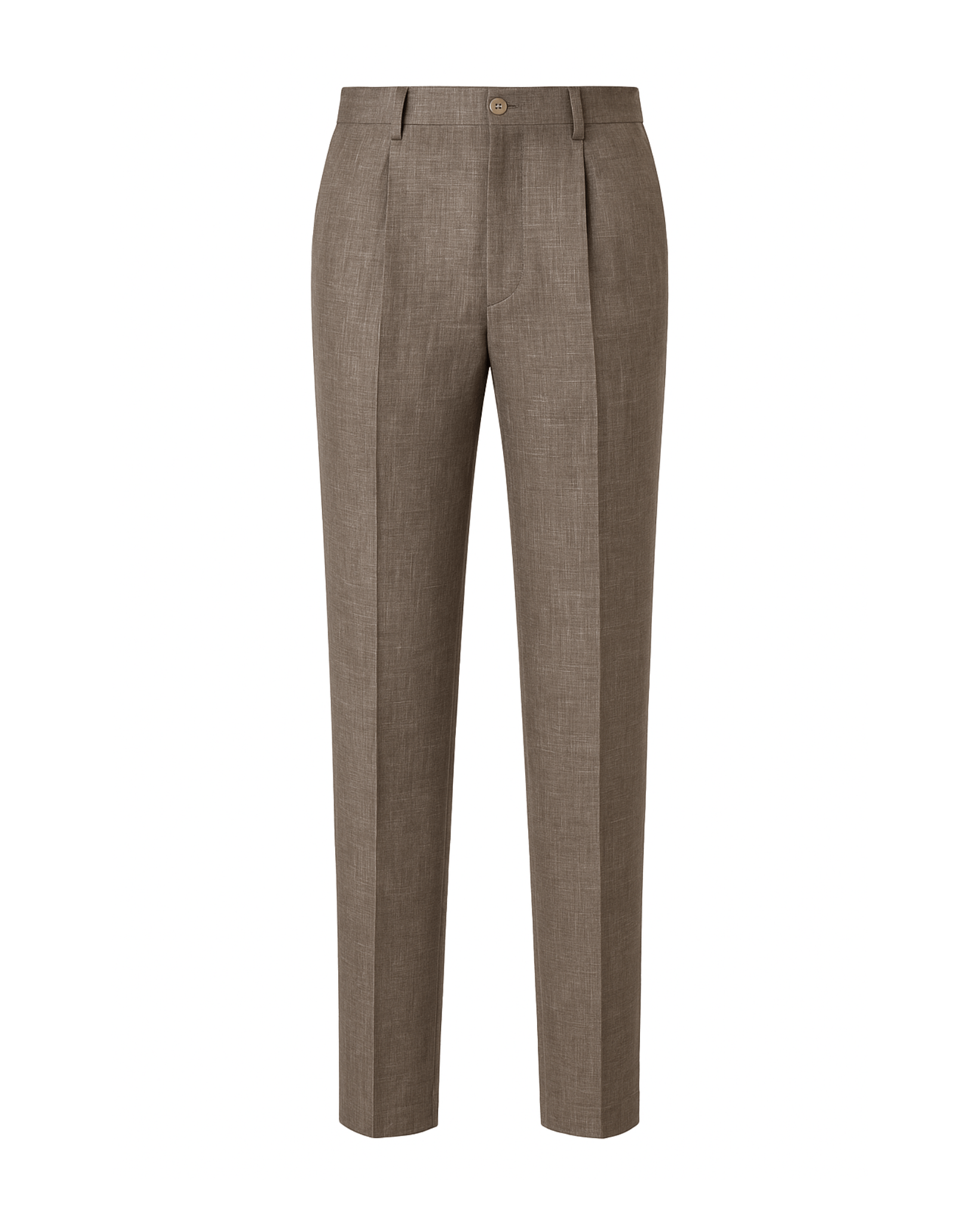 Tailory brown Loro Piana cropped trousers mid-high waist front view