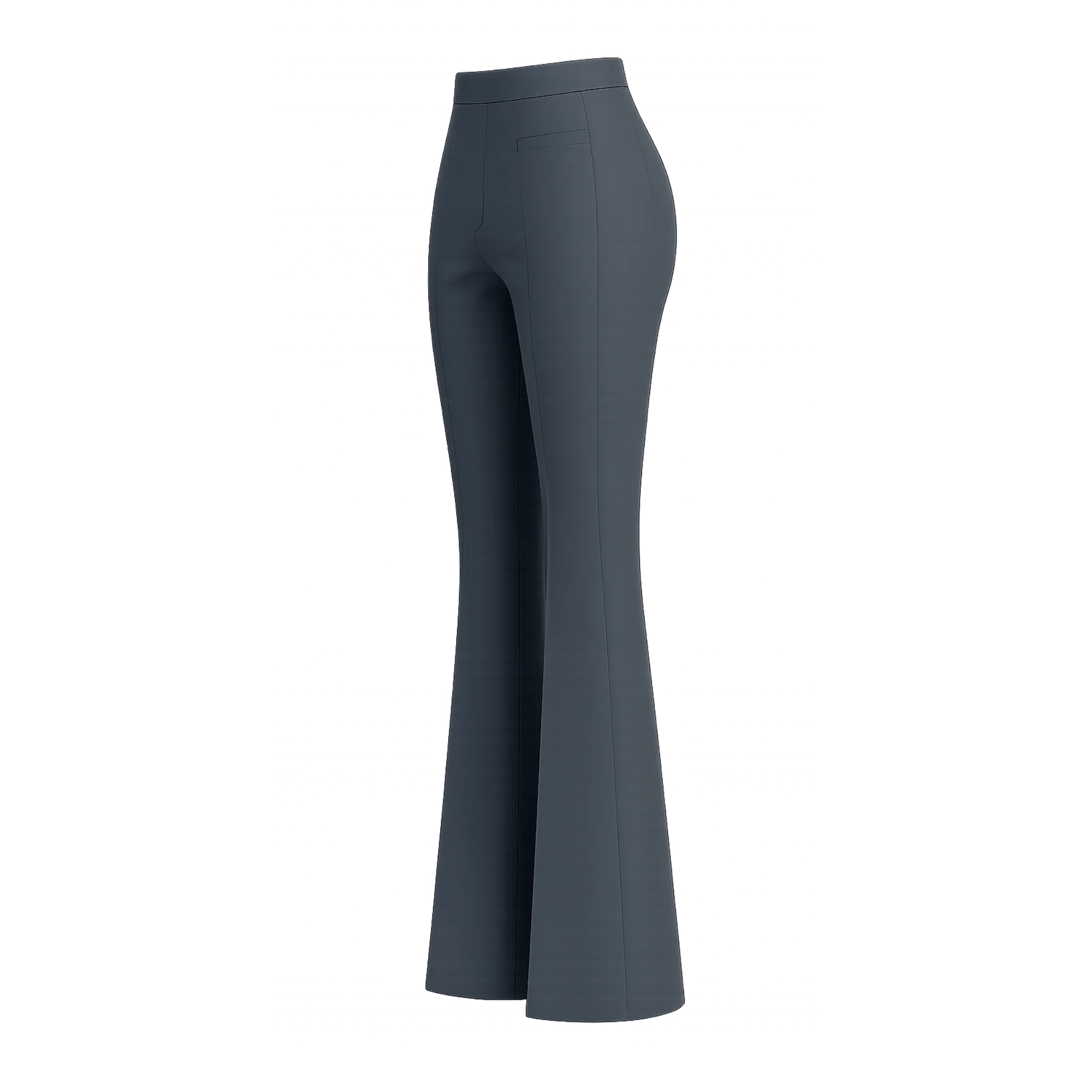 Tailory charcoal gray Loro Piana high-waisted wide-leg flare trousers front view