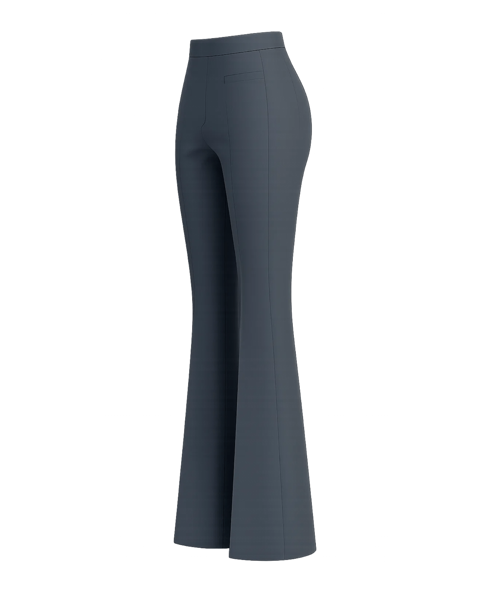 Tailory charcoal gray Loro Piana high-waisted wide-leg flare trousers front view