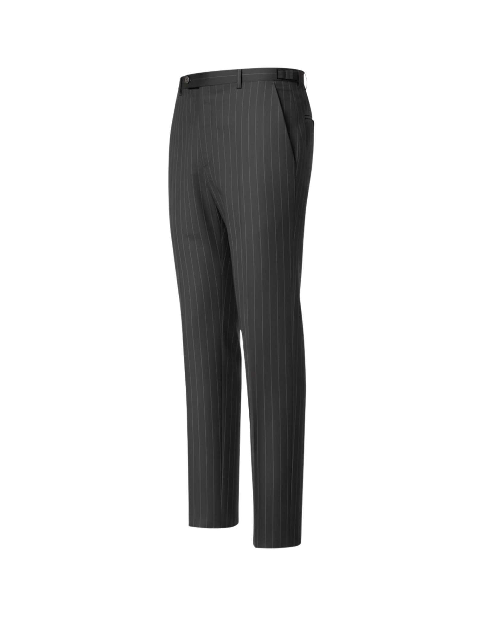 Tailory charcoal pinstriped straight cropped trousers side view