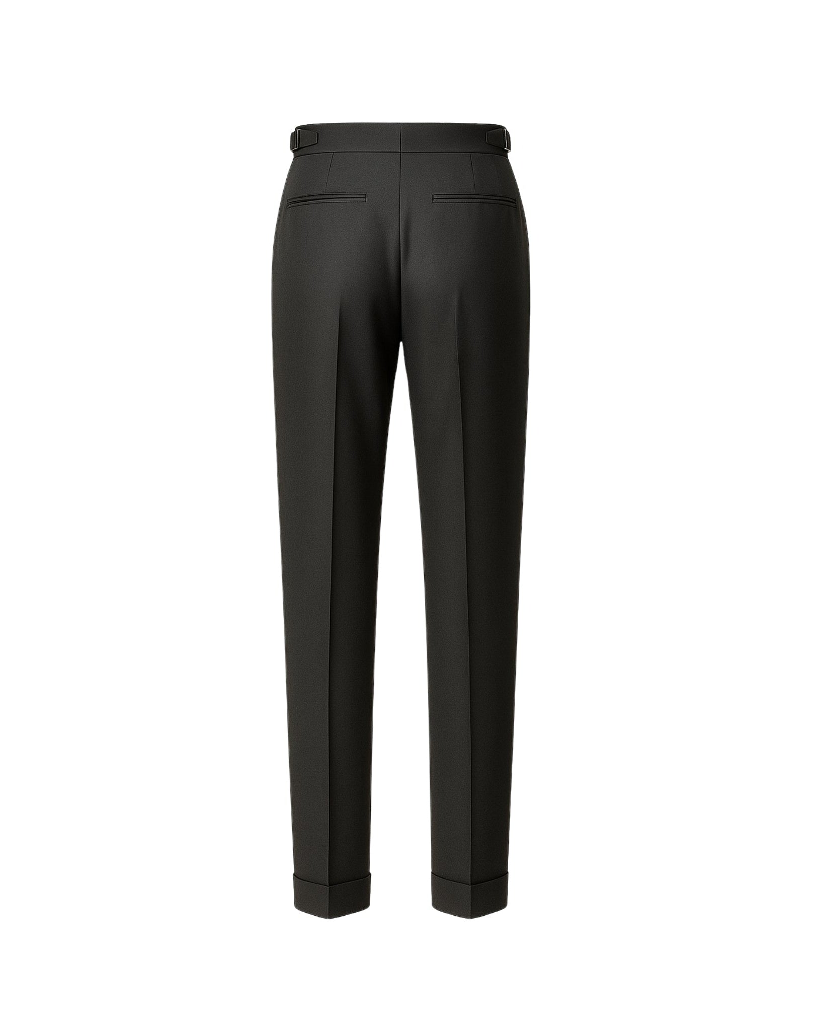 Tailory charcoal wool dress trousers straight leg back view