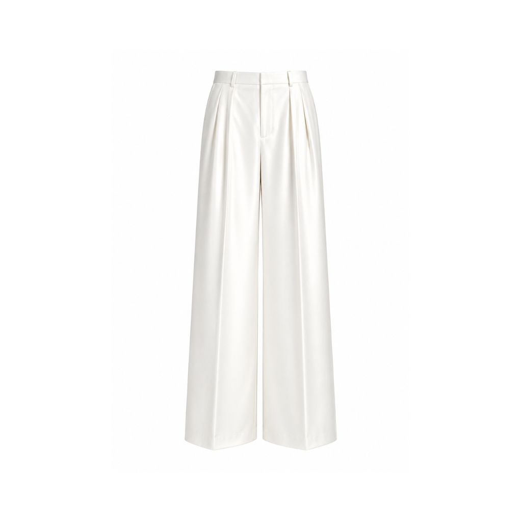 Tailory cream pleated trousers