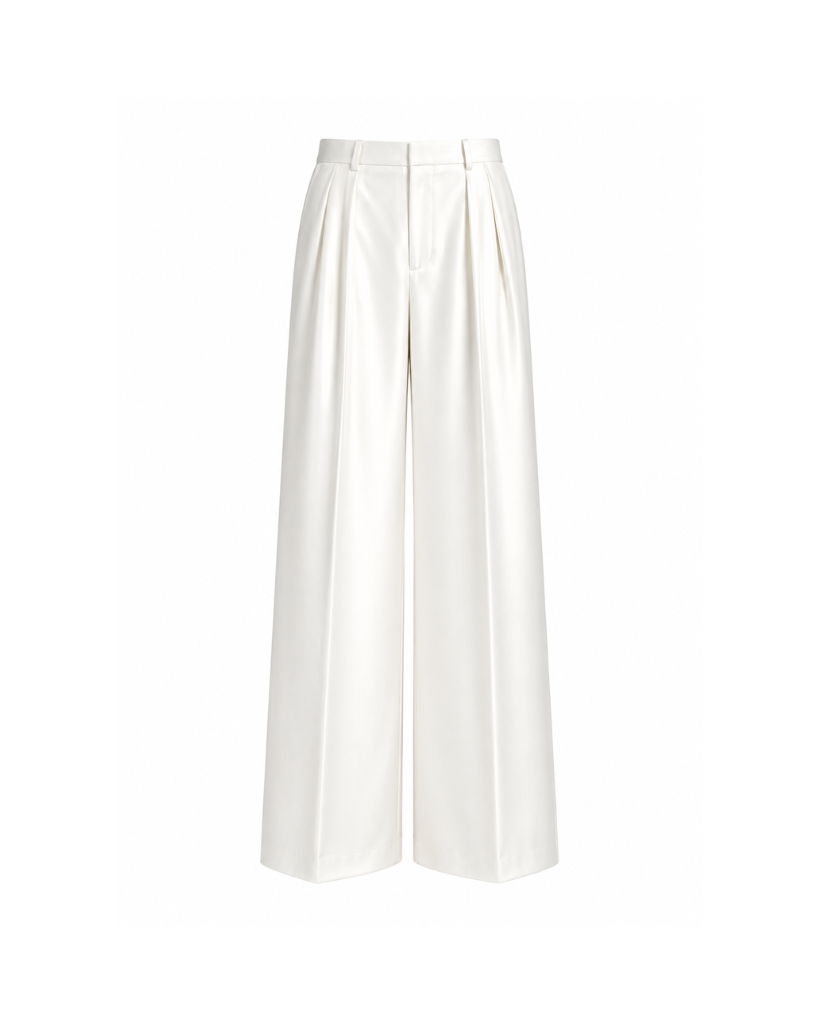 Tailory cream pleated trousers