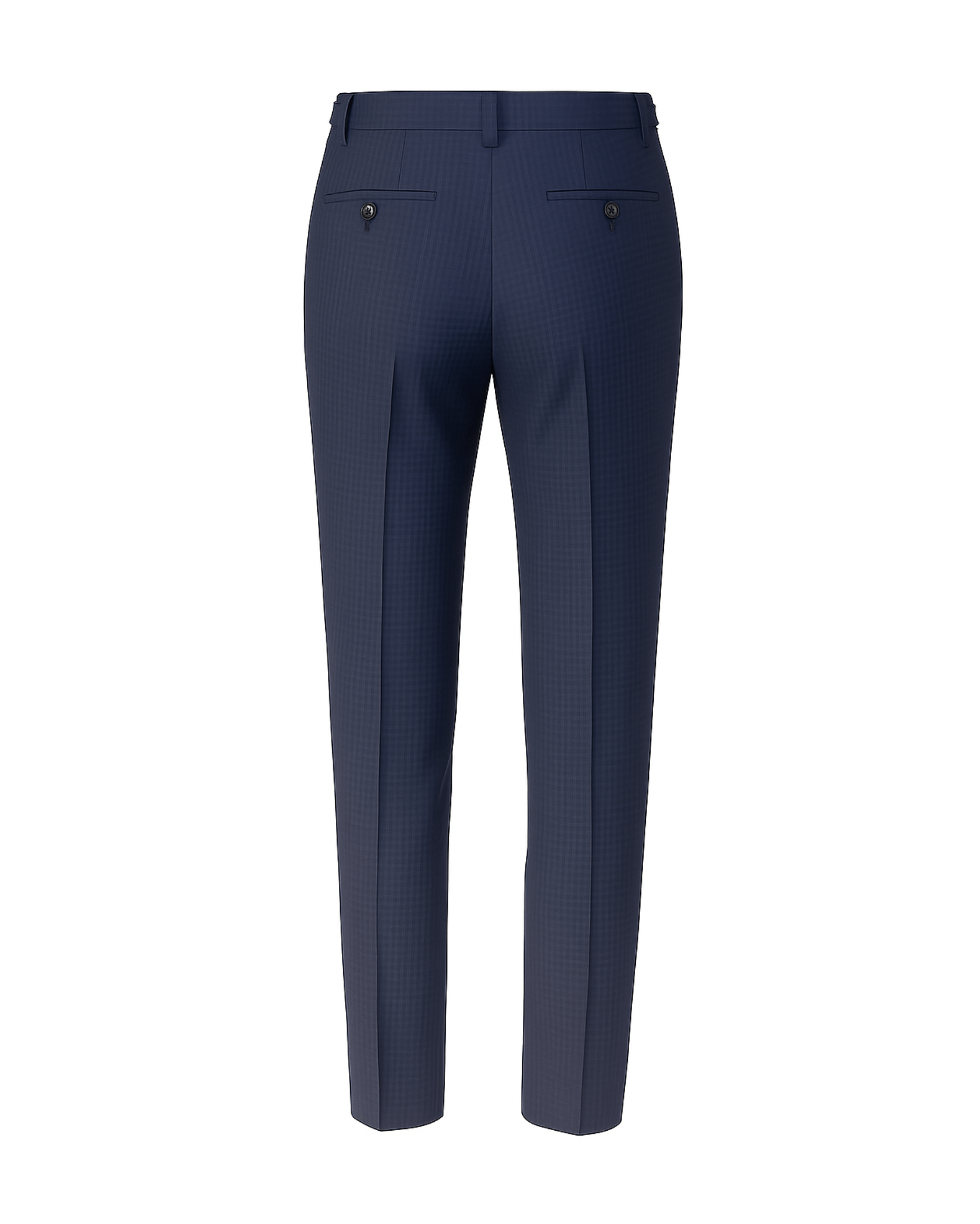 Tailory navy flat front wool dress trousers back view