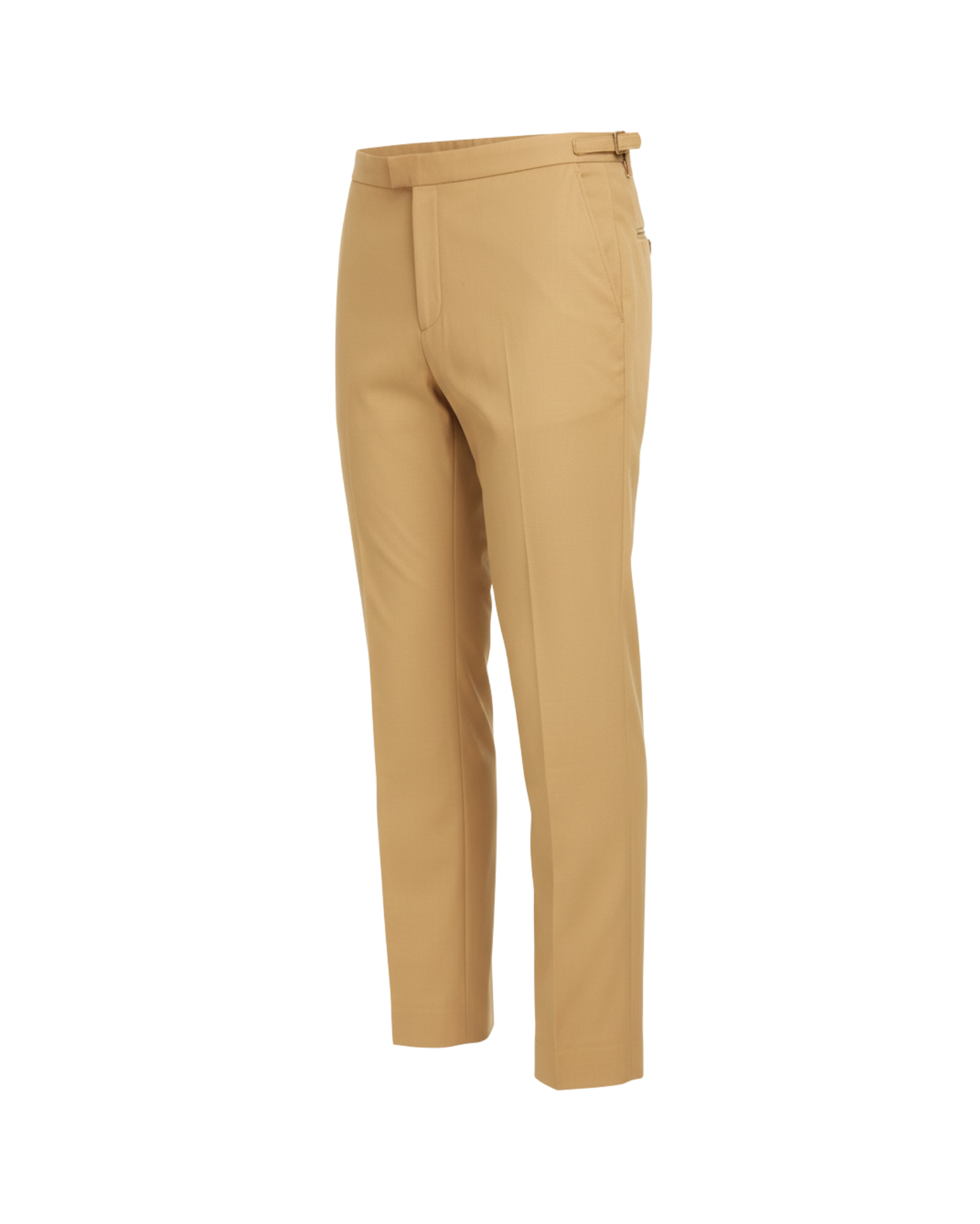 Tailory khaki cropped straight-leg trousers with side adjusters side view