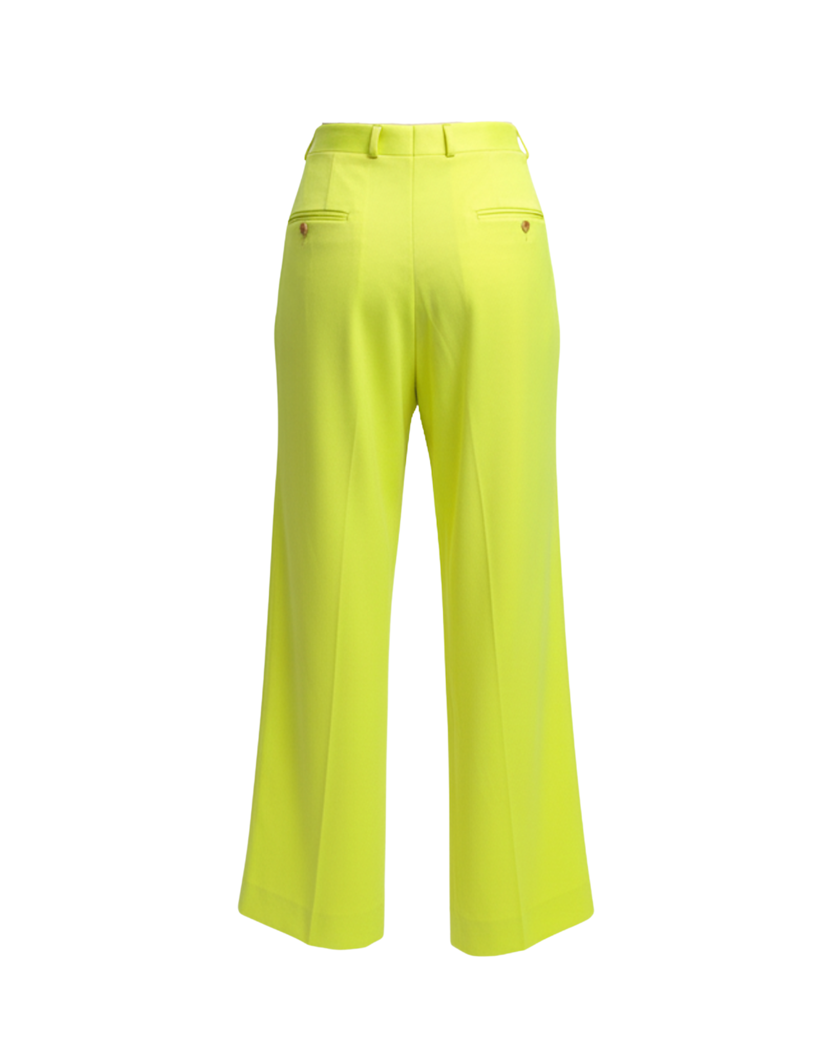Tailory neon yellow high-waist tailored trousers back view