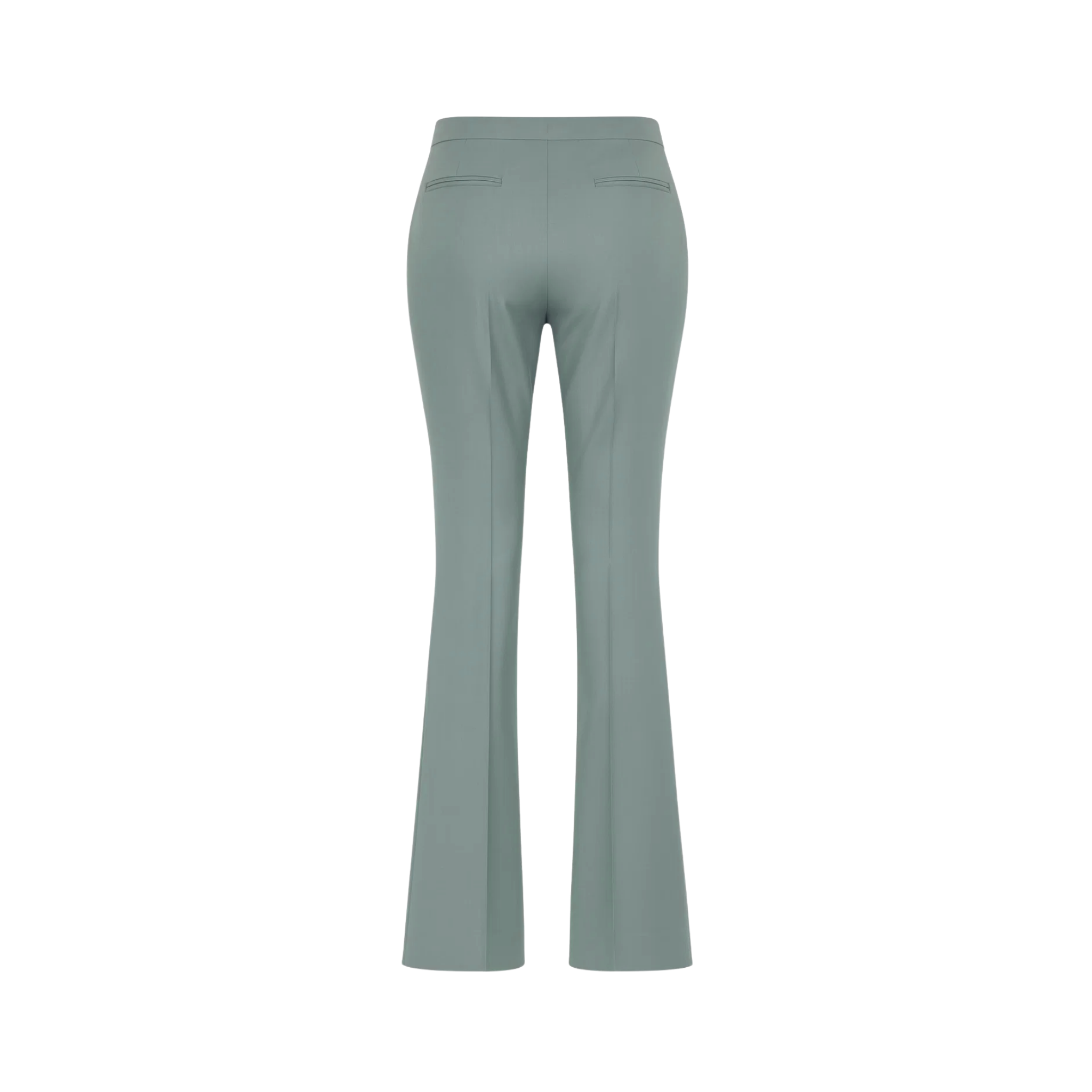 Tailory sage high-waisted flare trousers back view
