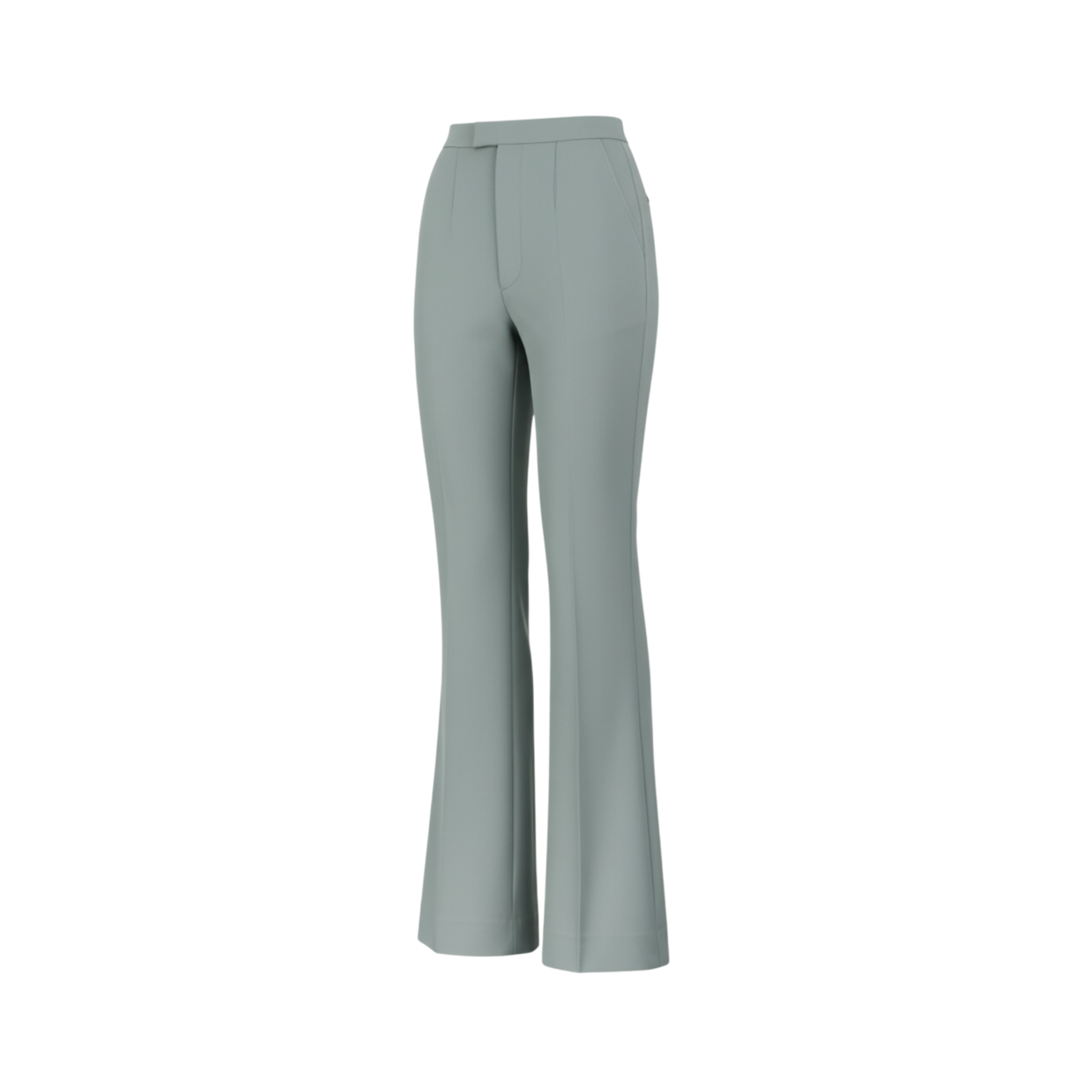 Tailory sage high-waisted flare trousers side view