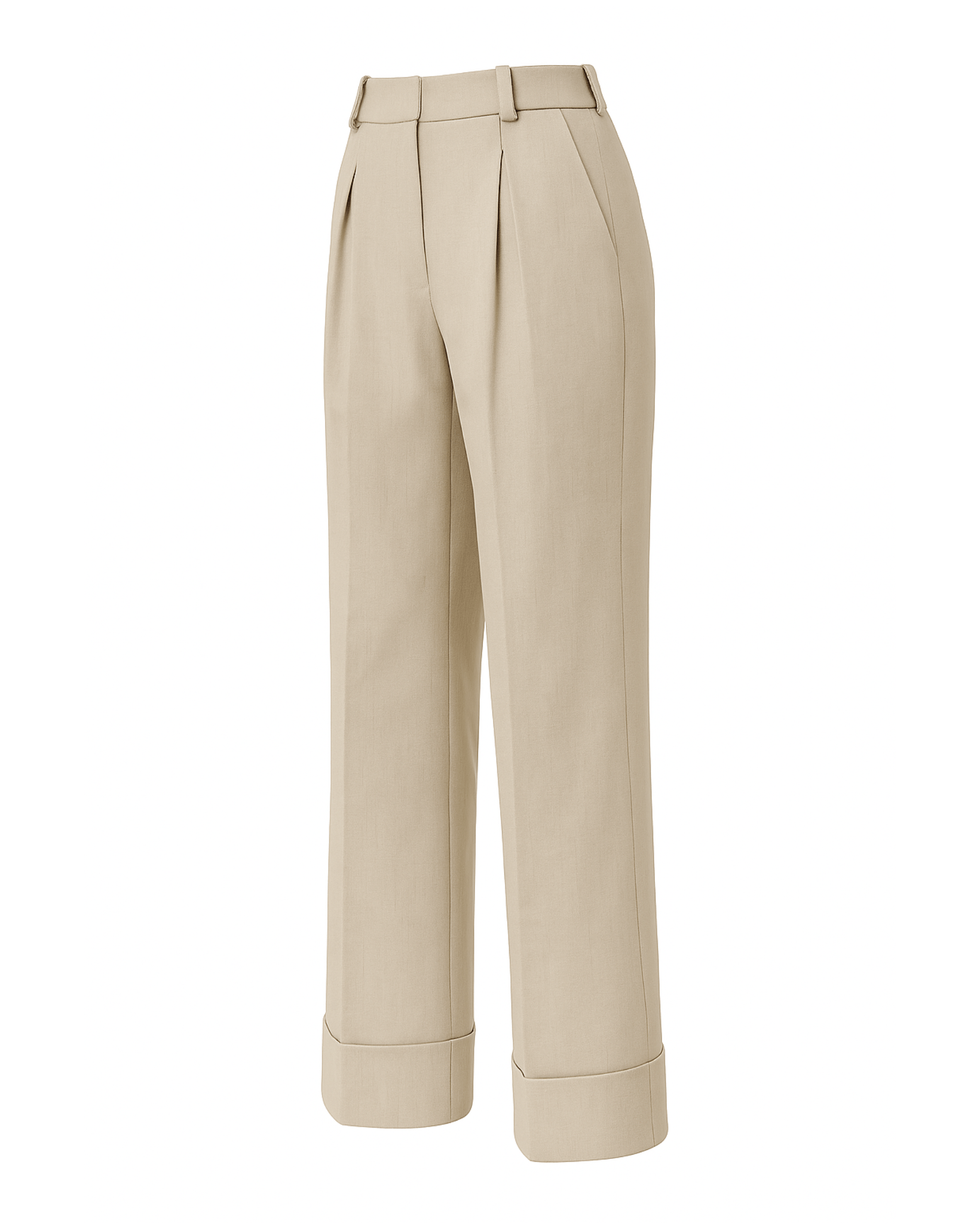 Tailory stone cotton silk wide-leg trousers side view