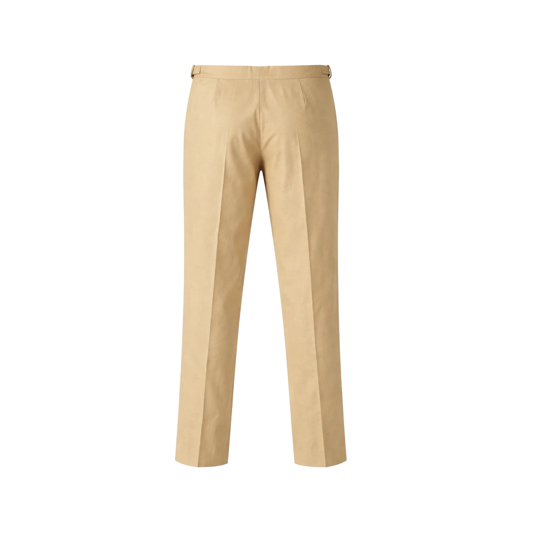 Tailory tan cropped straight-leg trousers back view