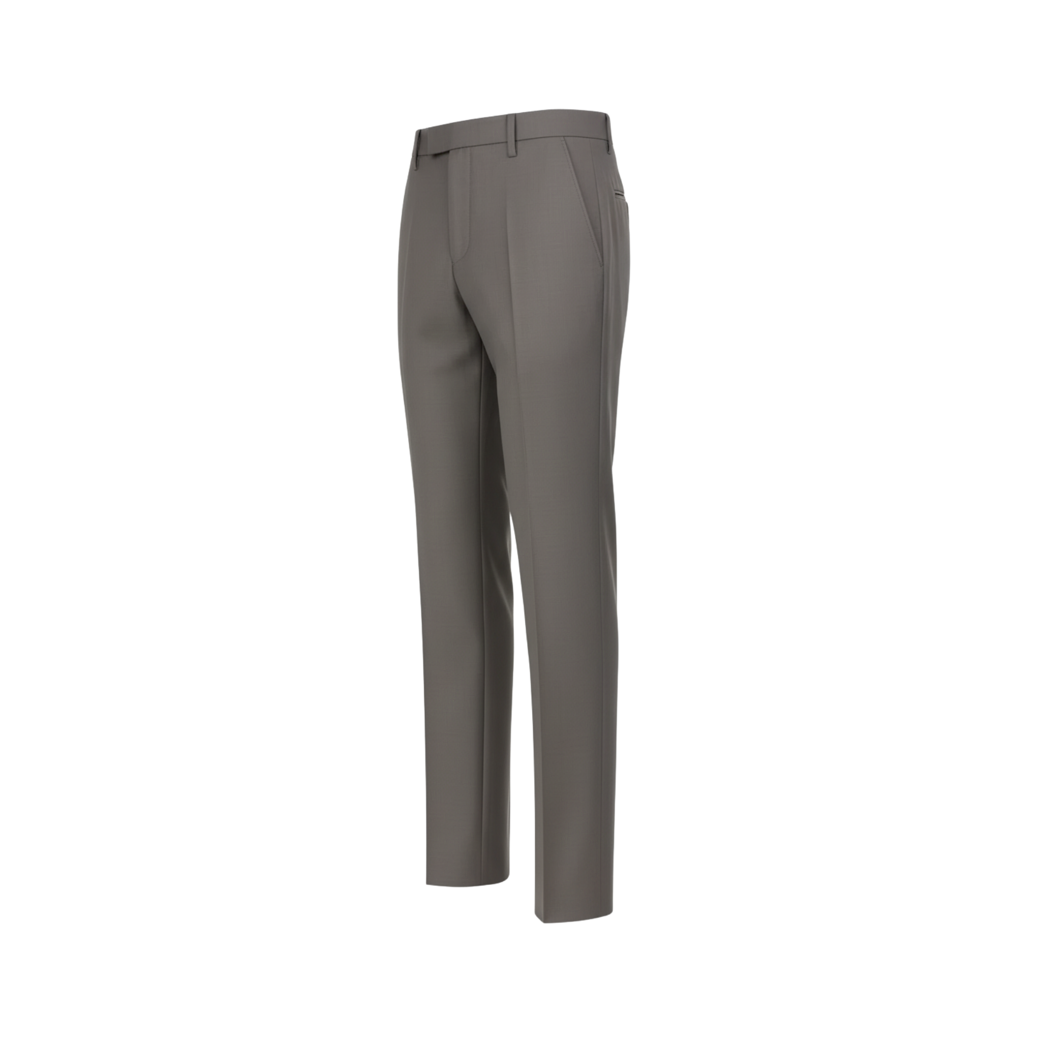 Tailory taupe cropped tailored trousers with side adjusters side view