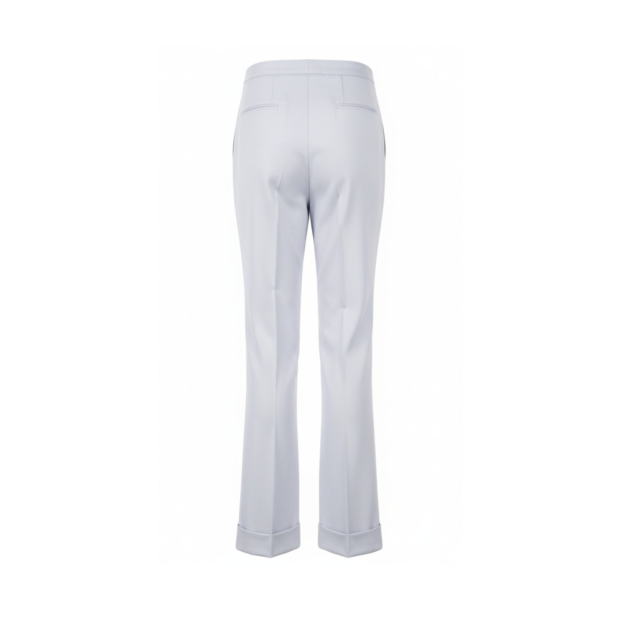 Tailory white fitted flared trousers back view