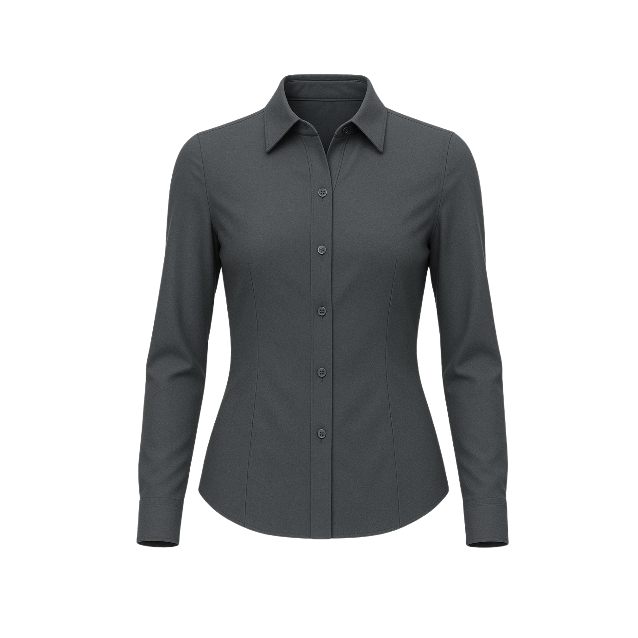 Tailory slate gray vegan blouse front view