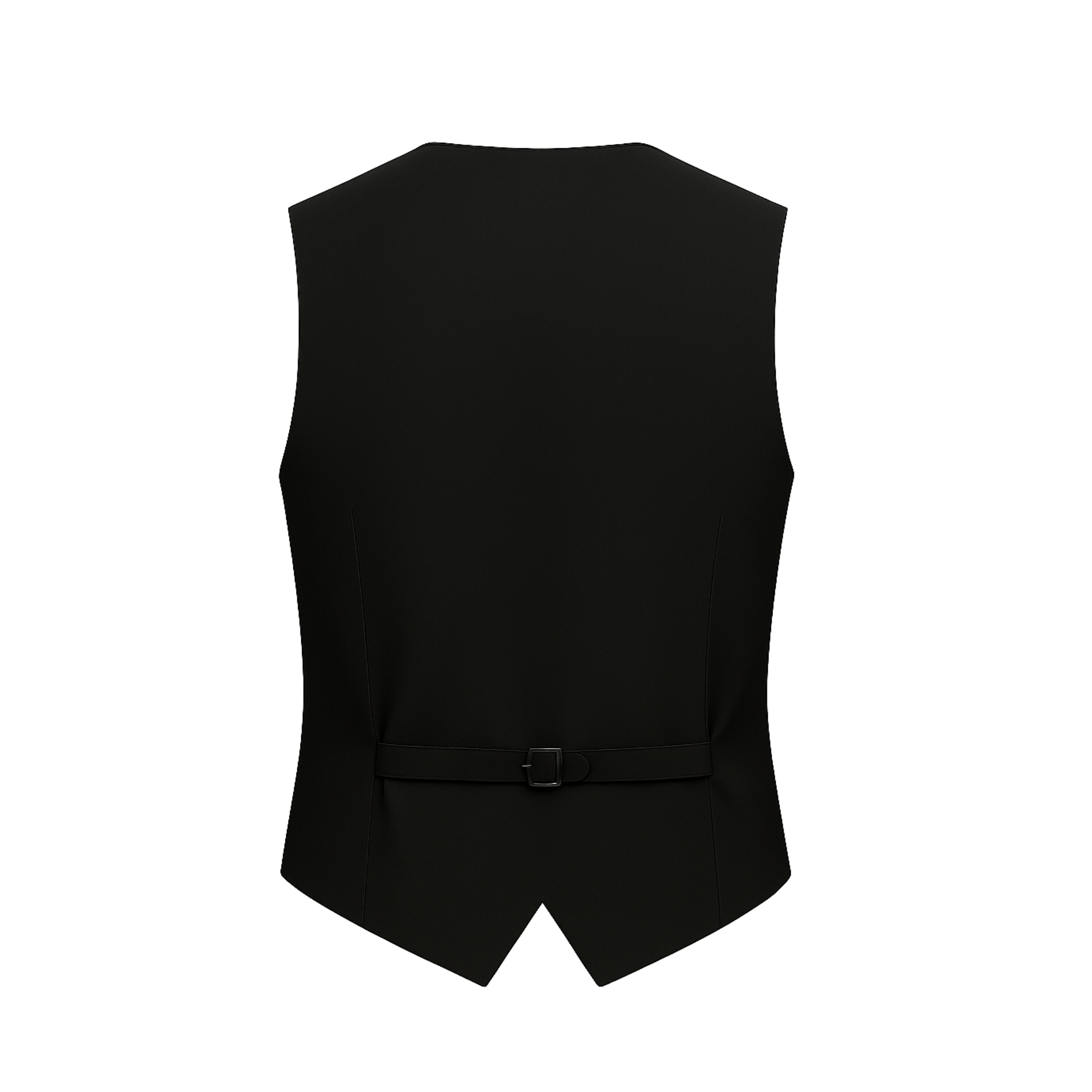 Tailory black Loro Piana wool tailored vest back view