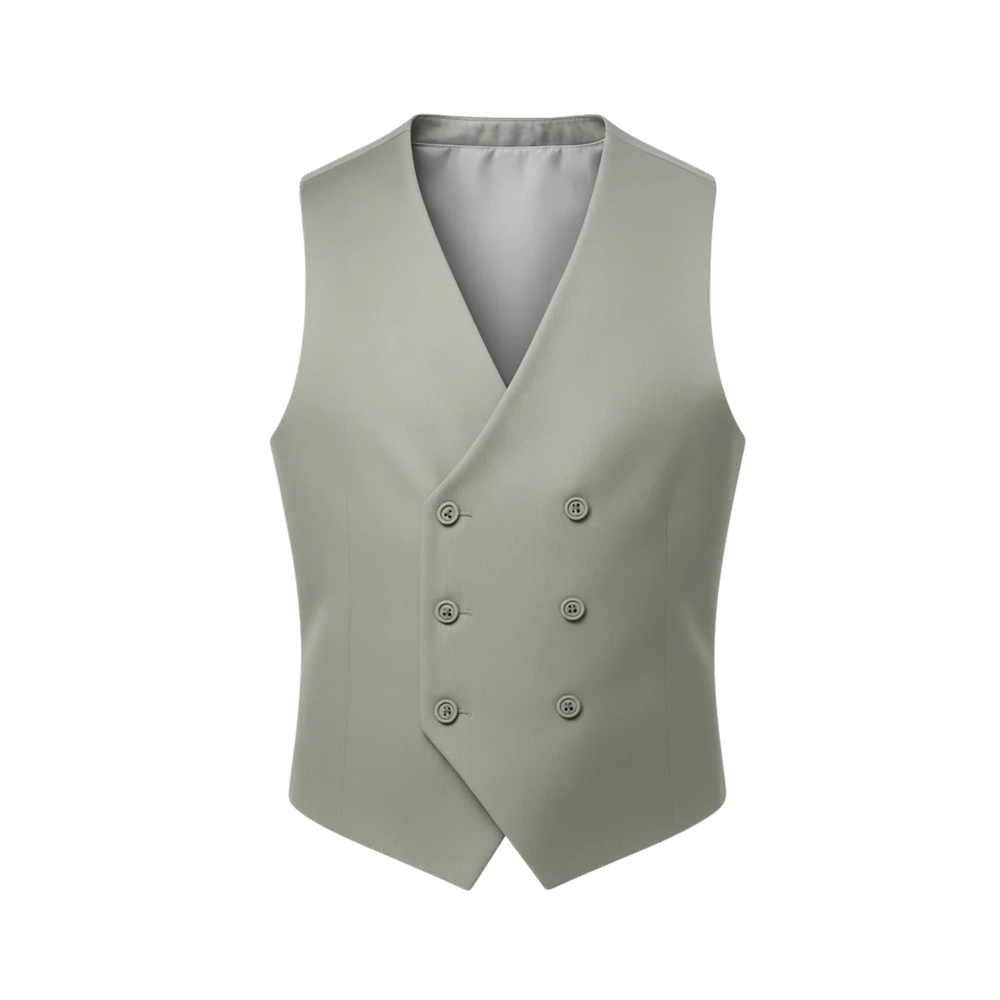Tailory Sage double-breasted vest front view