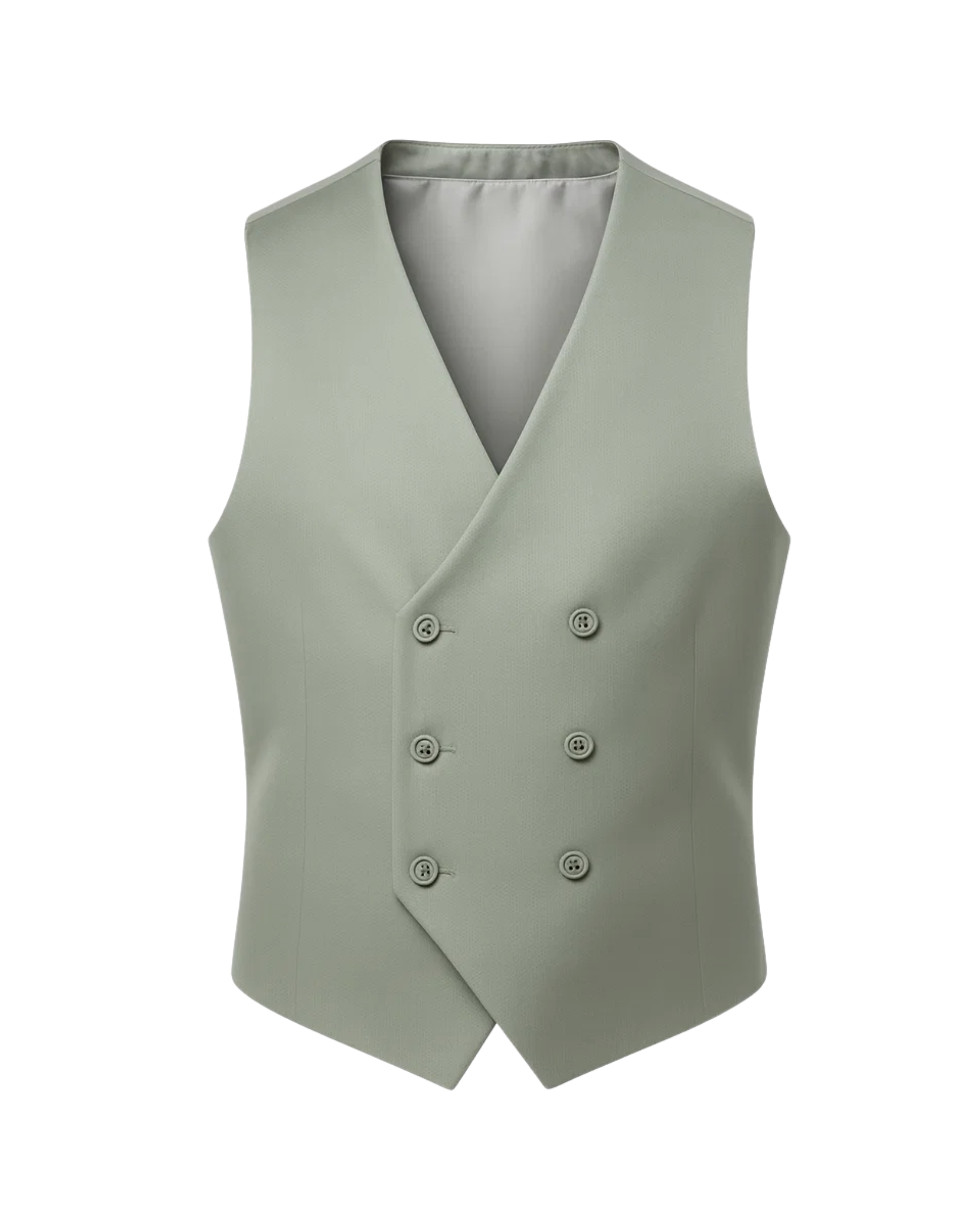 Tailory Sage double-breasted vest front view