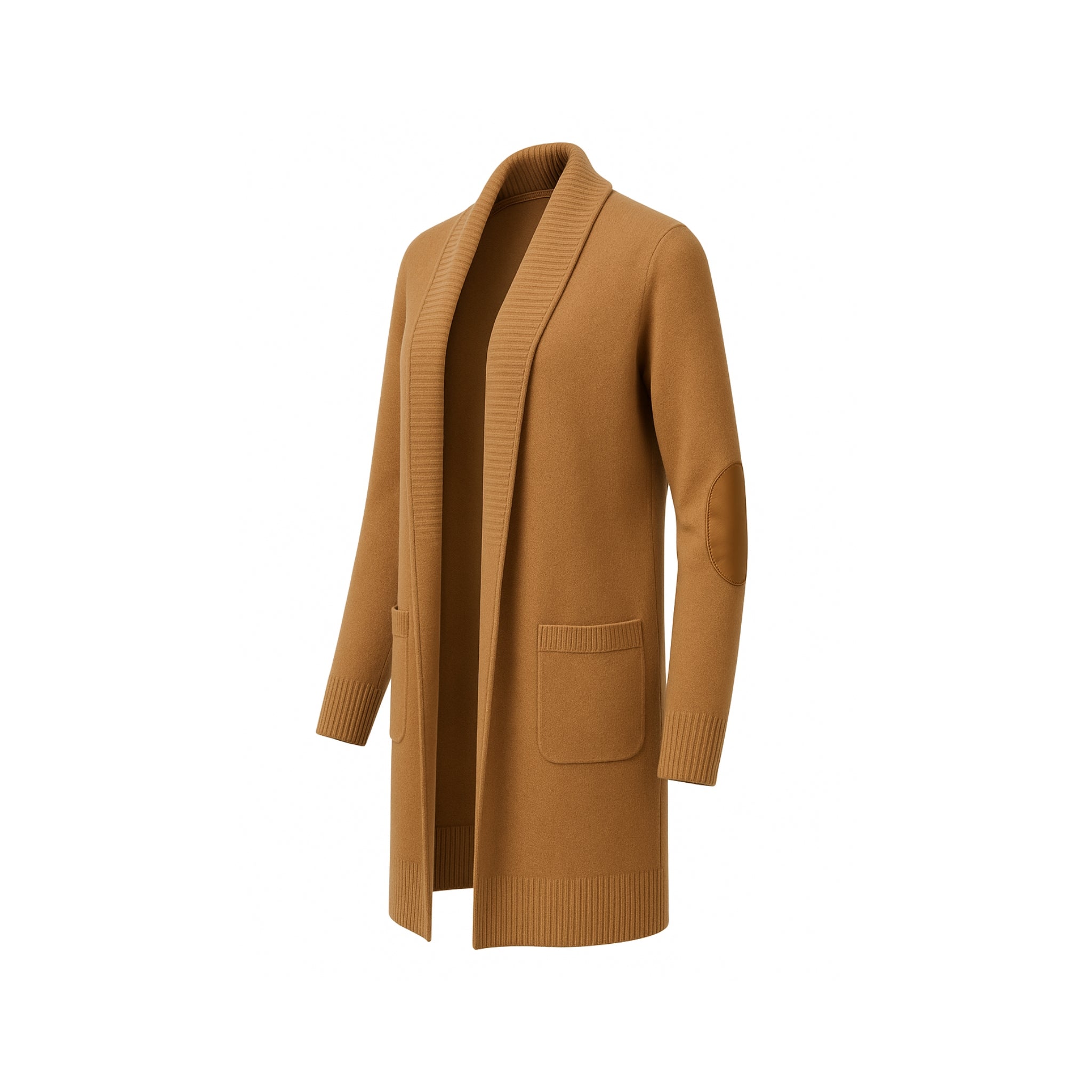 Tailory camel vicuña open-front cardigan side view
