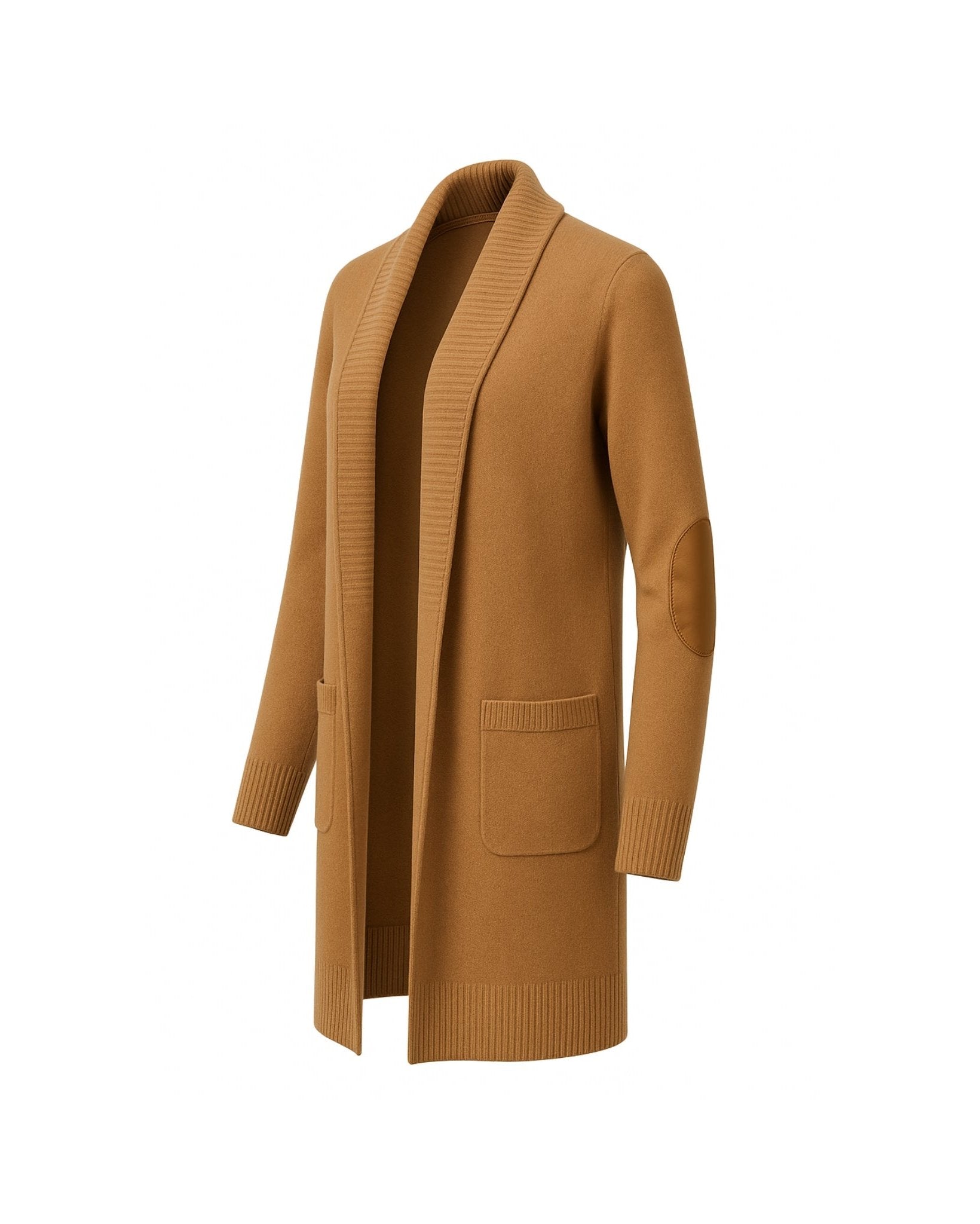 Tailory camel vicuña open-front cardigan side view