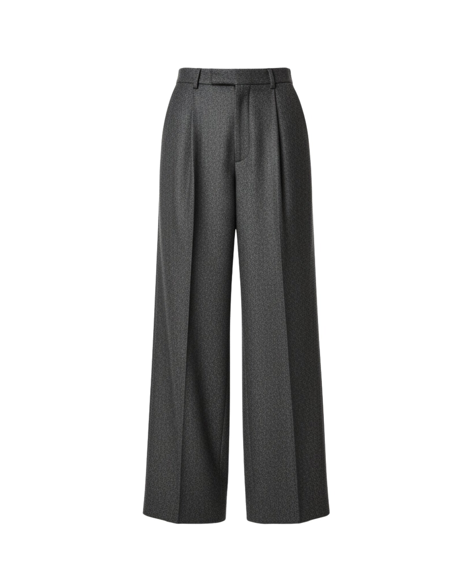 Tailory heather charcoal wide-leg trousers front view