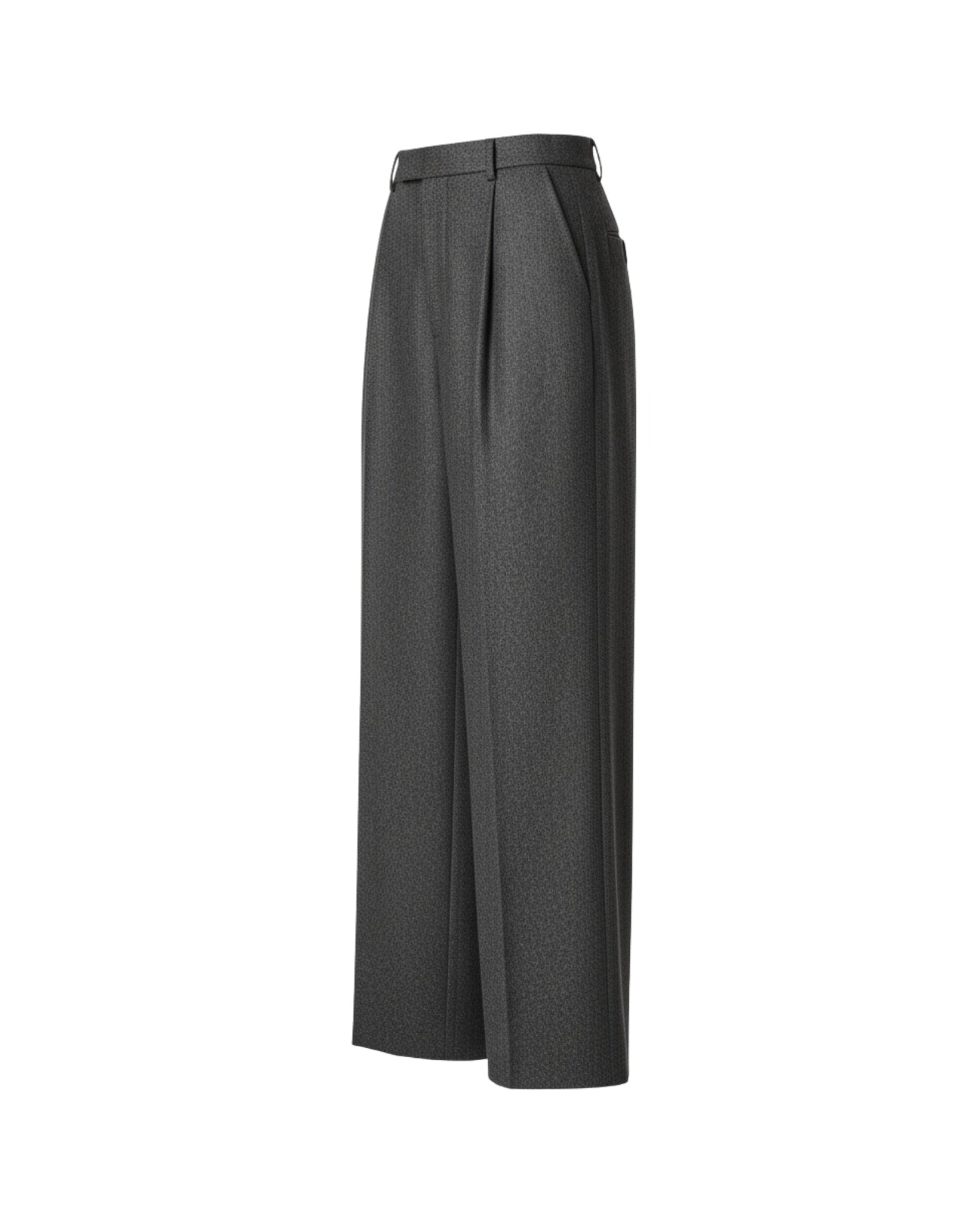 Tailory heather charcoal wide-leg trousers side view