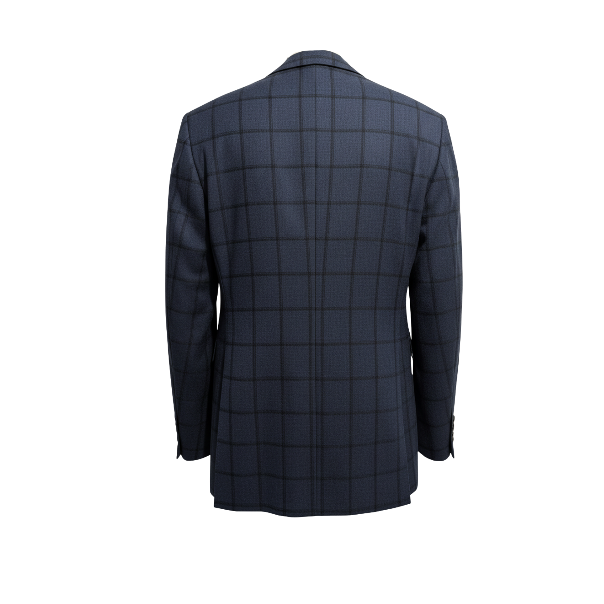 Tailory navy windowpane wool jacket back view