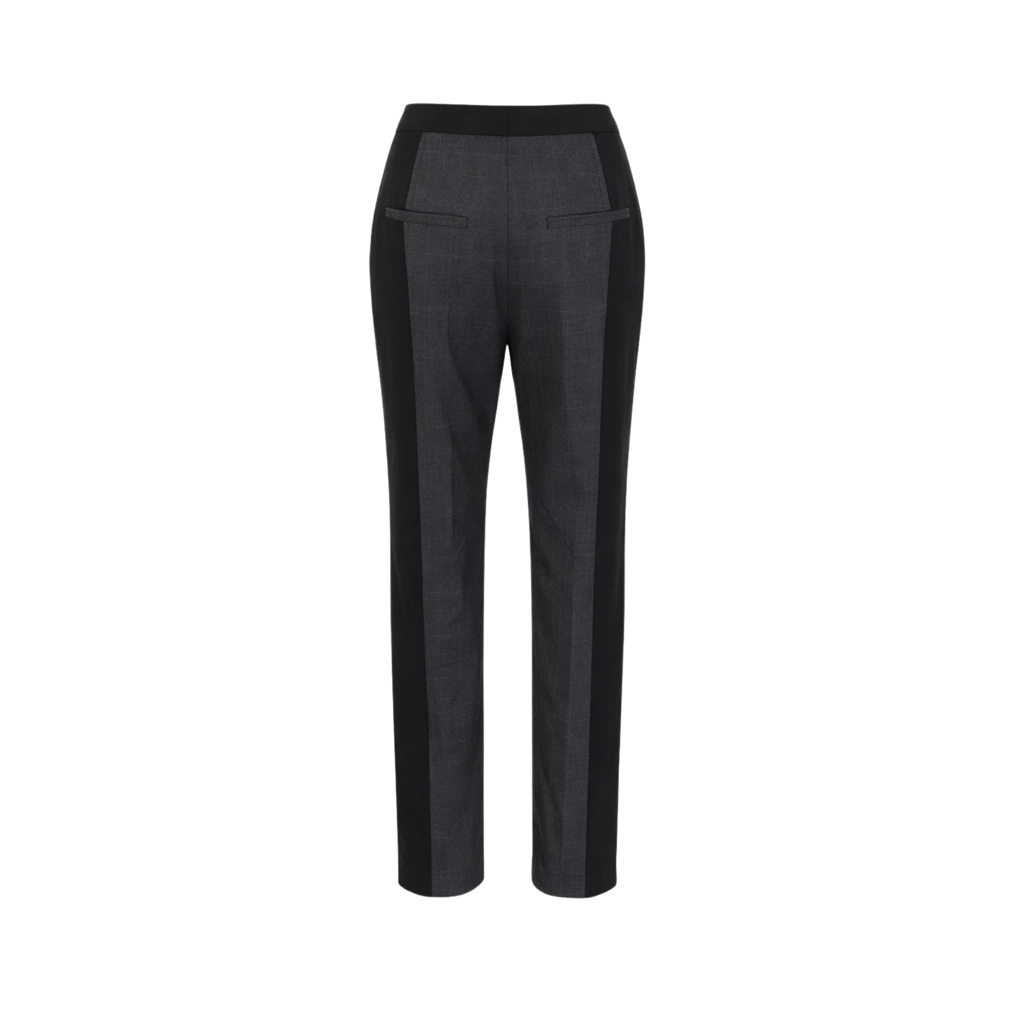 Tailory black grey windowpane tailored trousers back view