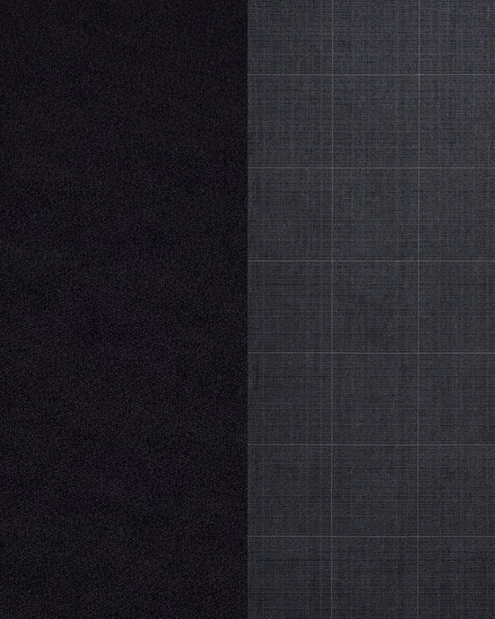 Tailory black grey windowpane suiting fabric detail