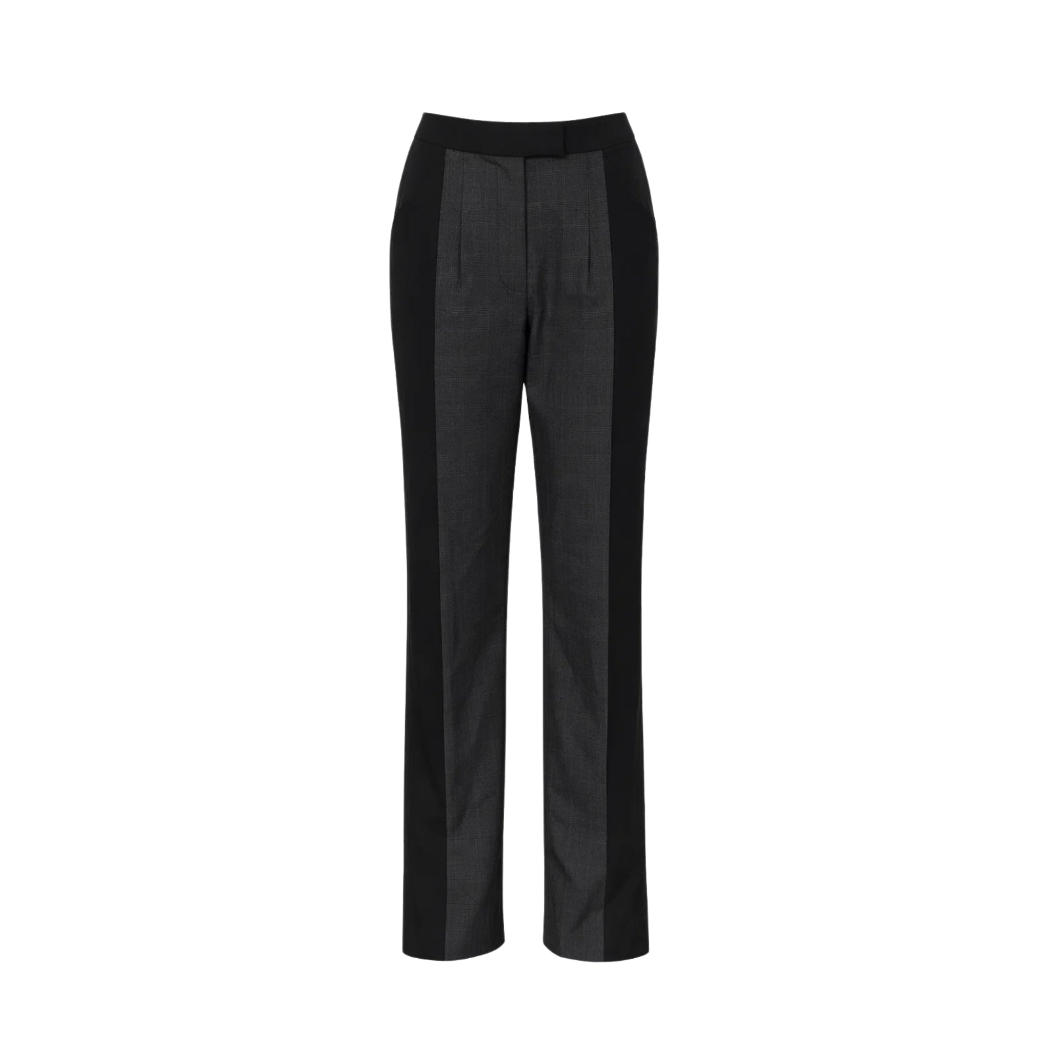 Tailory black grey windowpane tailored trousers front view