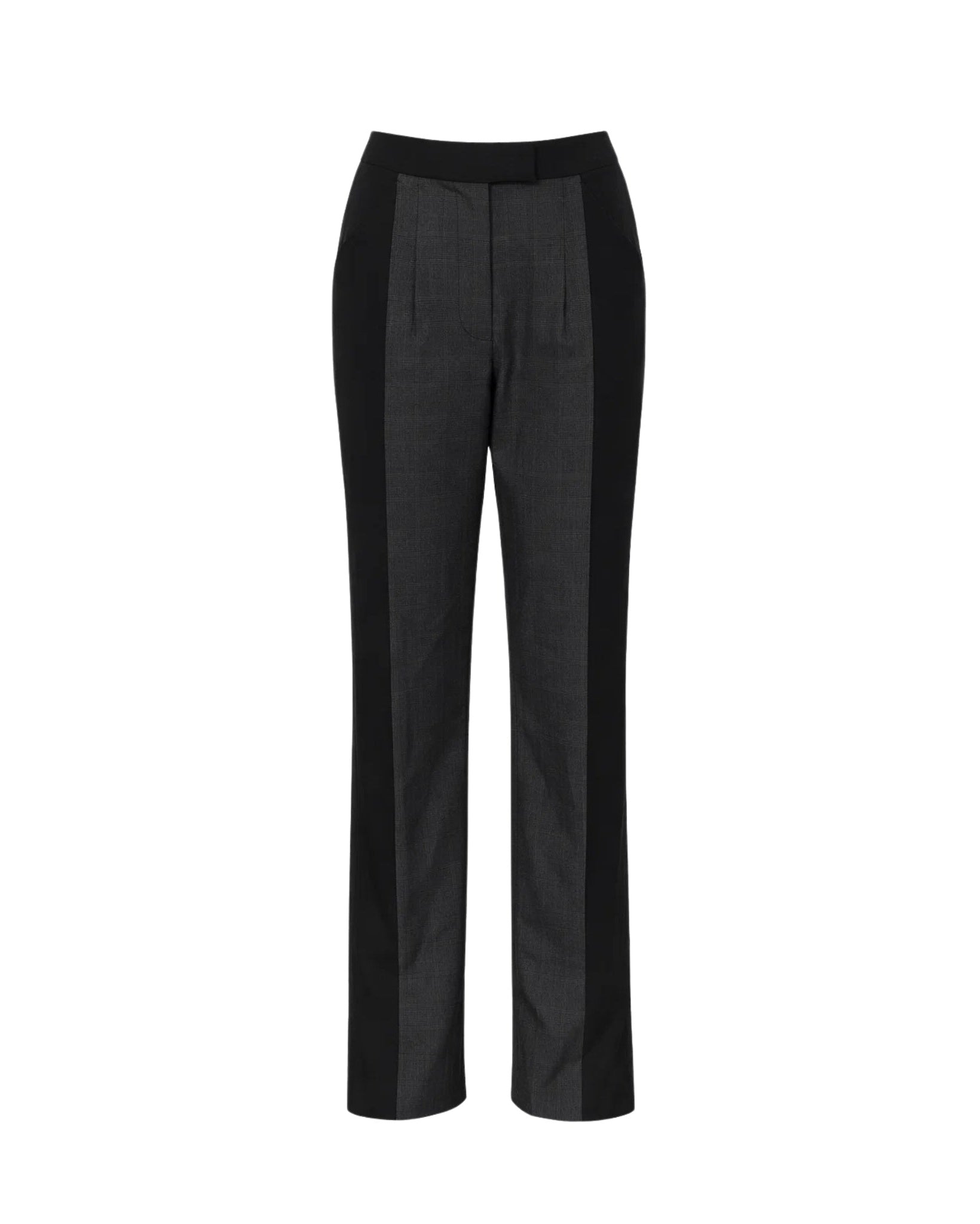Tailory black grey windowpane tailored trousers front view
