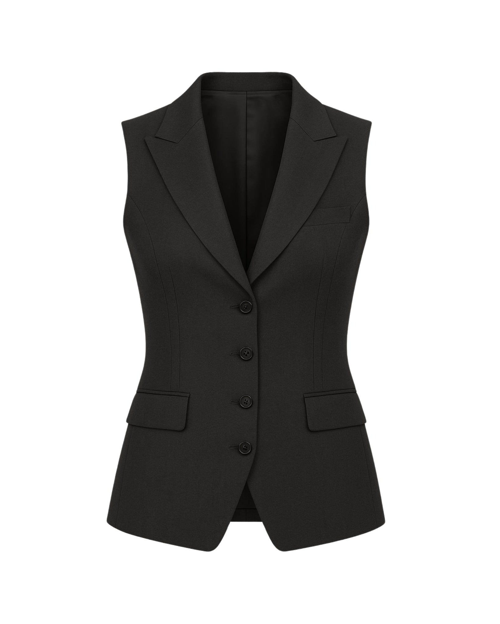 Tailory charcoal gray wool vest front view